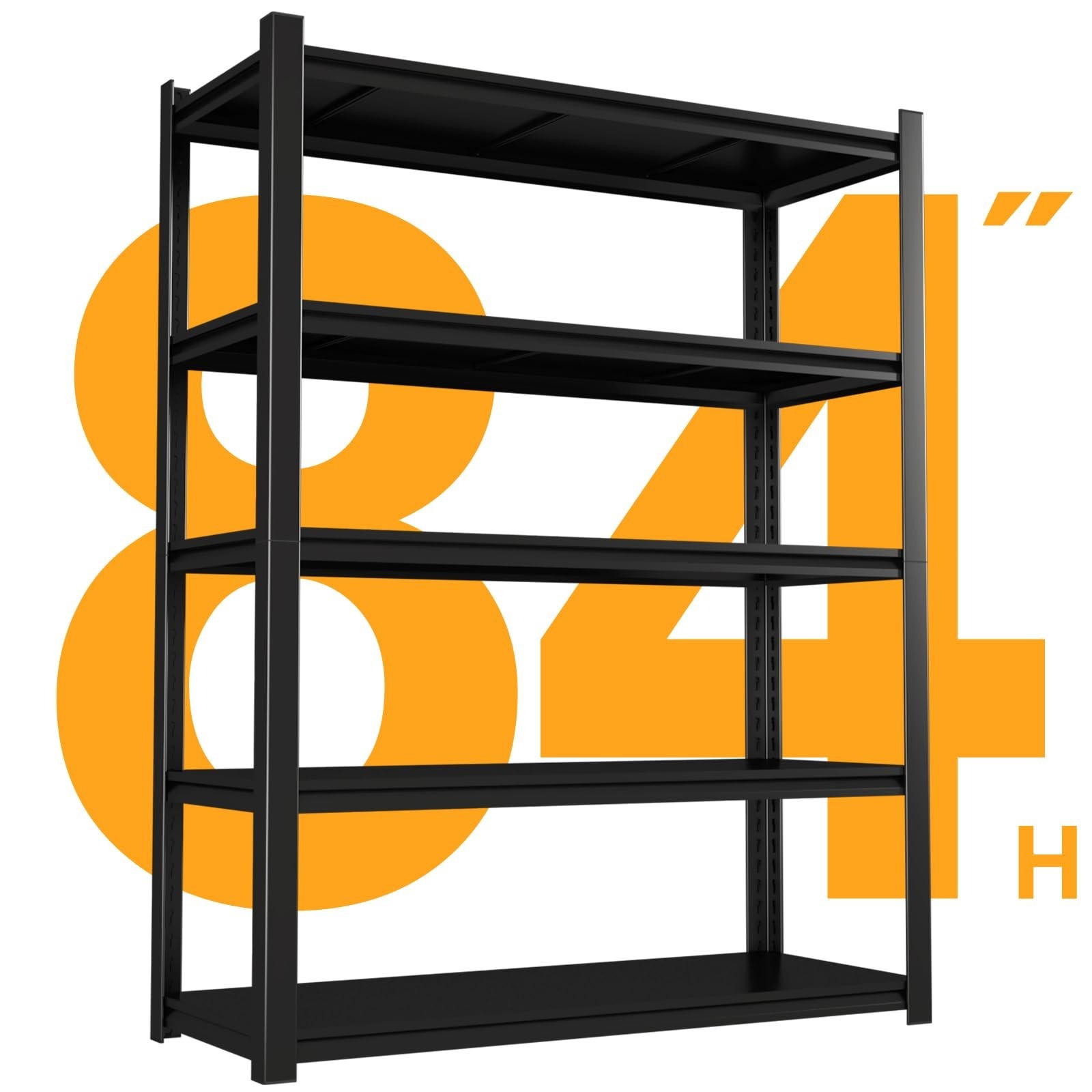 24″ D x 47″ W x 84″ H Heavy Duty Garage Shelving 3000LBS 5 Tier Storage Shelving