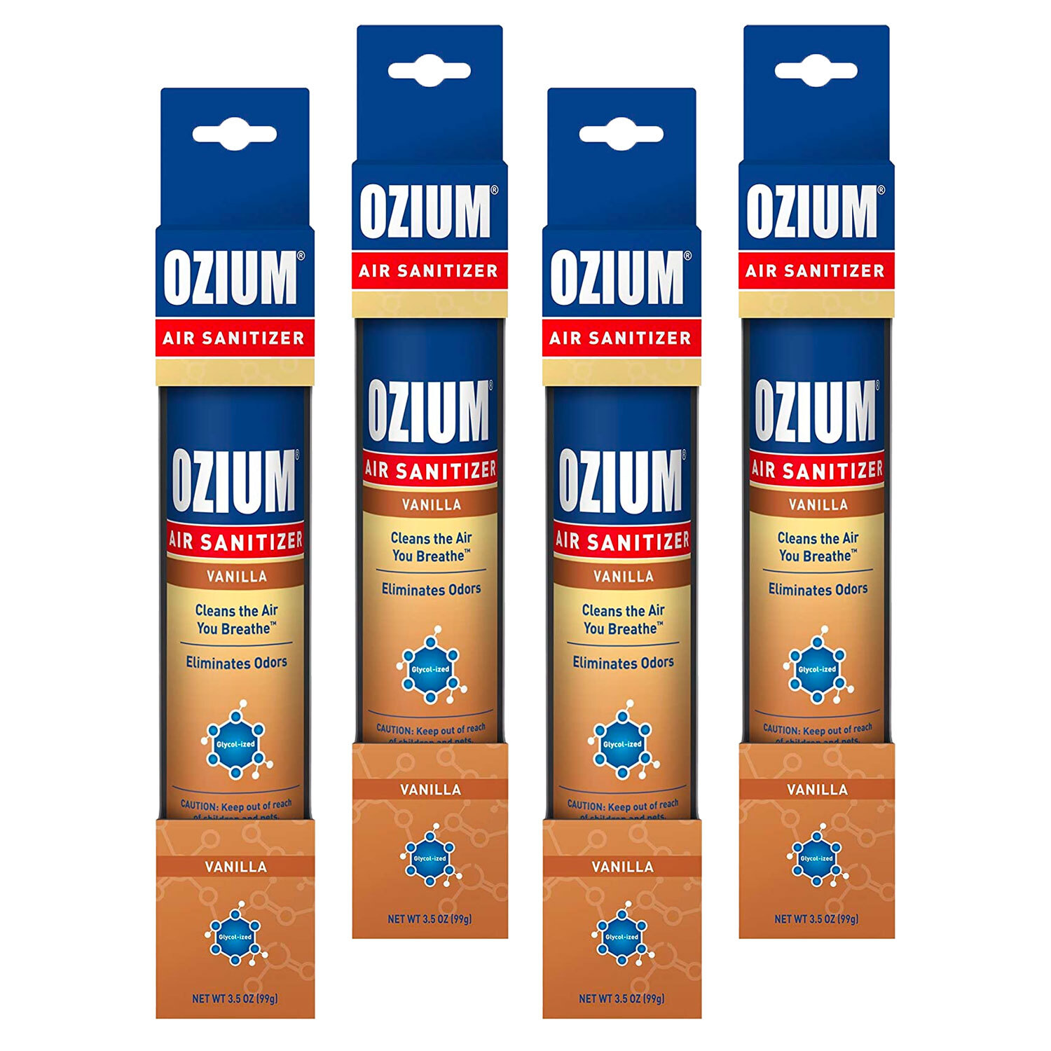 Ozium Air Cleaner 3.5 oz Spray, Vanilla Scent (4-PACK)