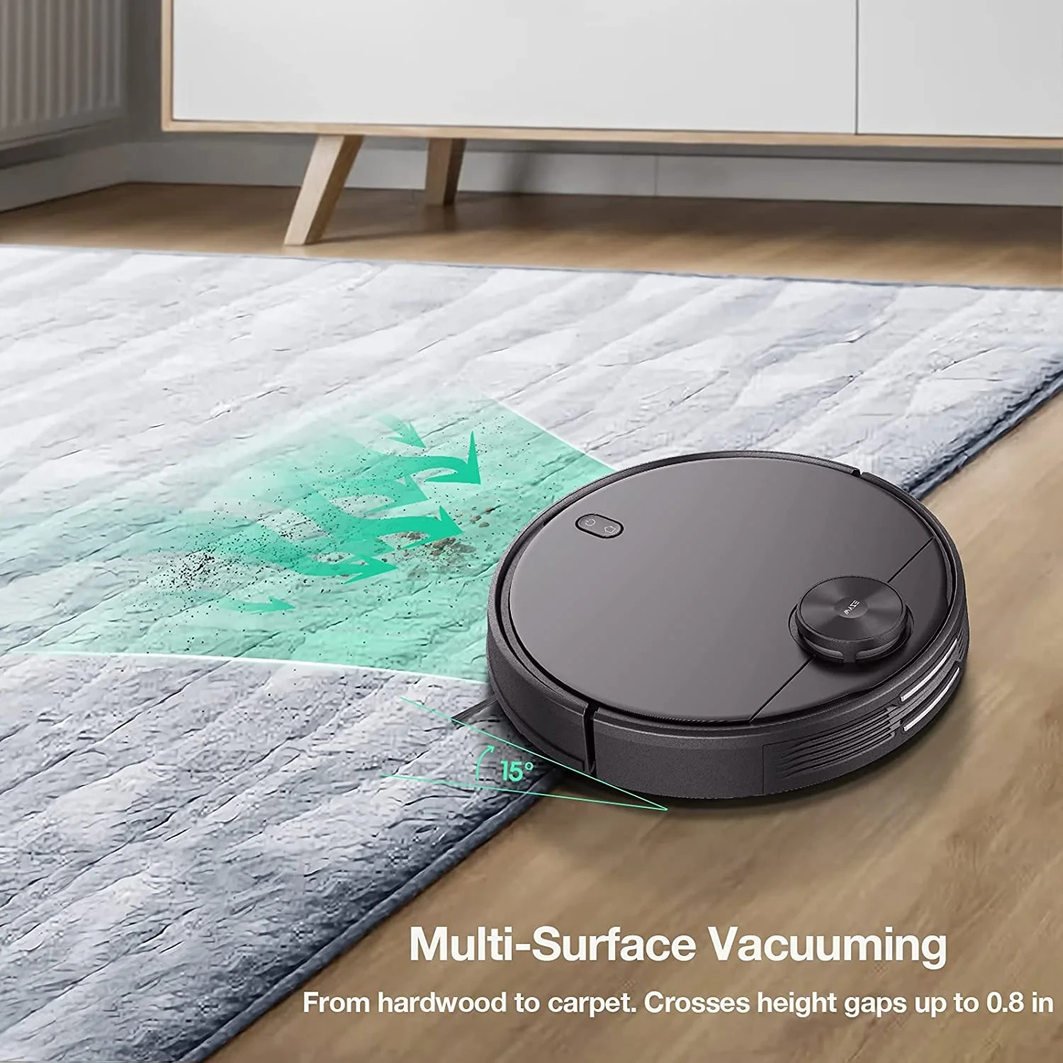 Wyze Wi-Fi Connected Robotic Vacuum with LiDAR Room Mapping, Ideal for Pet Hair,