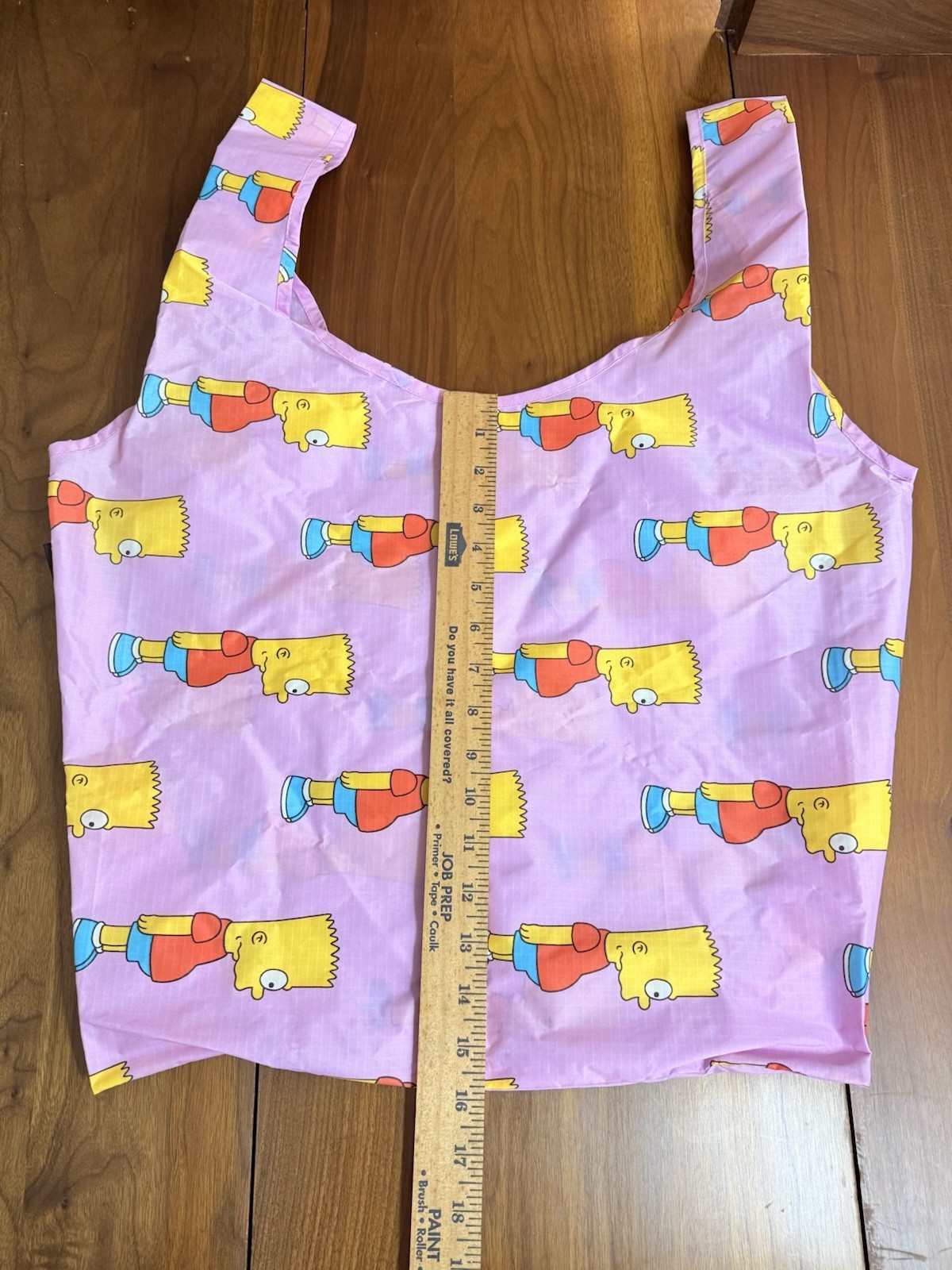 BAGGU The Simpsons Bart Simpson Nylon Pink Reuseable Grocery Tote Large Bag
