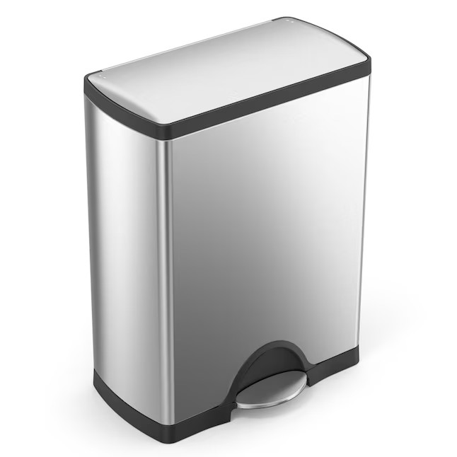 simplehuman 50L 13 Gal Rectangular Step Trash Can Soft Close Brushed Steel