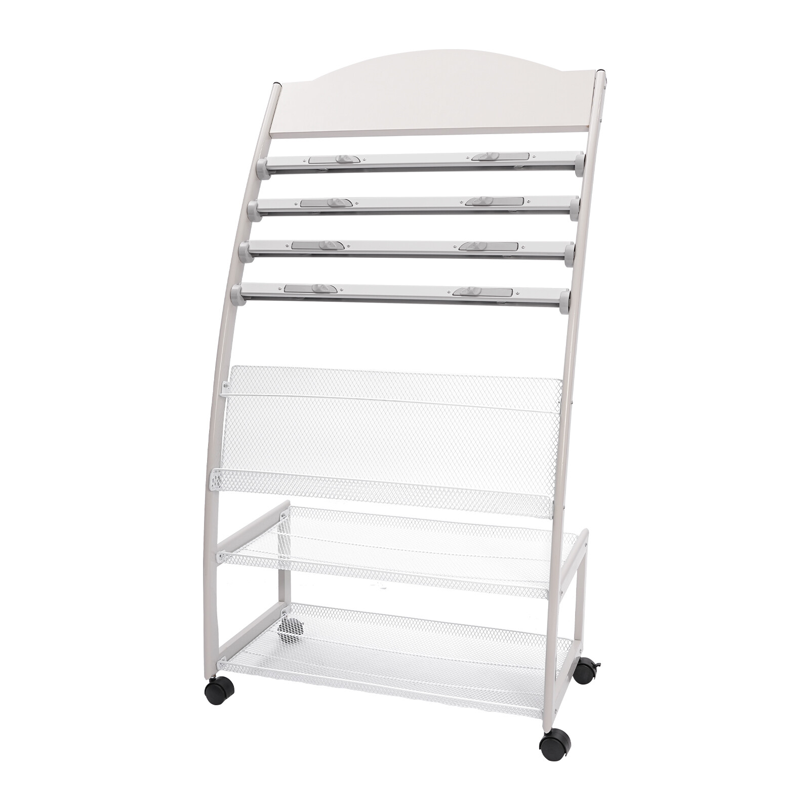 Round Head Aluminum Magazine Display Stand Magazine Rack Brochure Display Stand