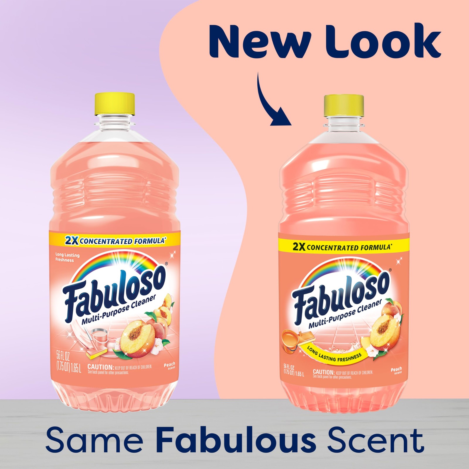 Fabuloso 2X Multi-Purpose No Rinse Floor Cleaner Liquid Peach Scent 56oz