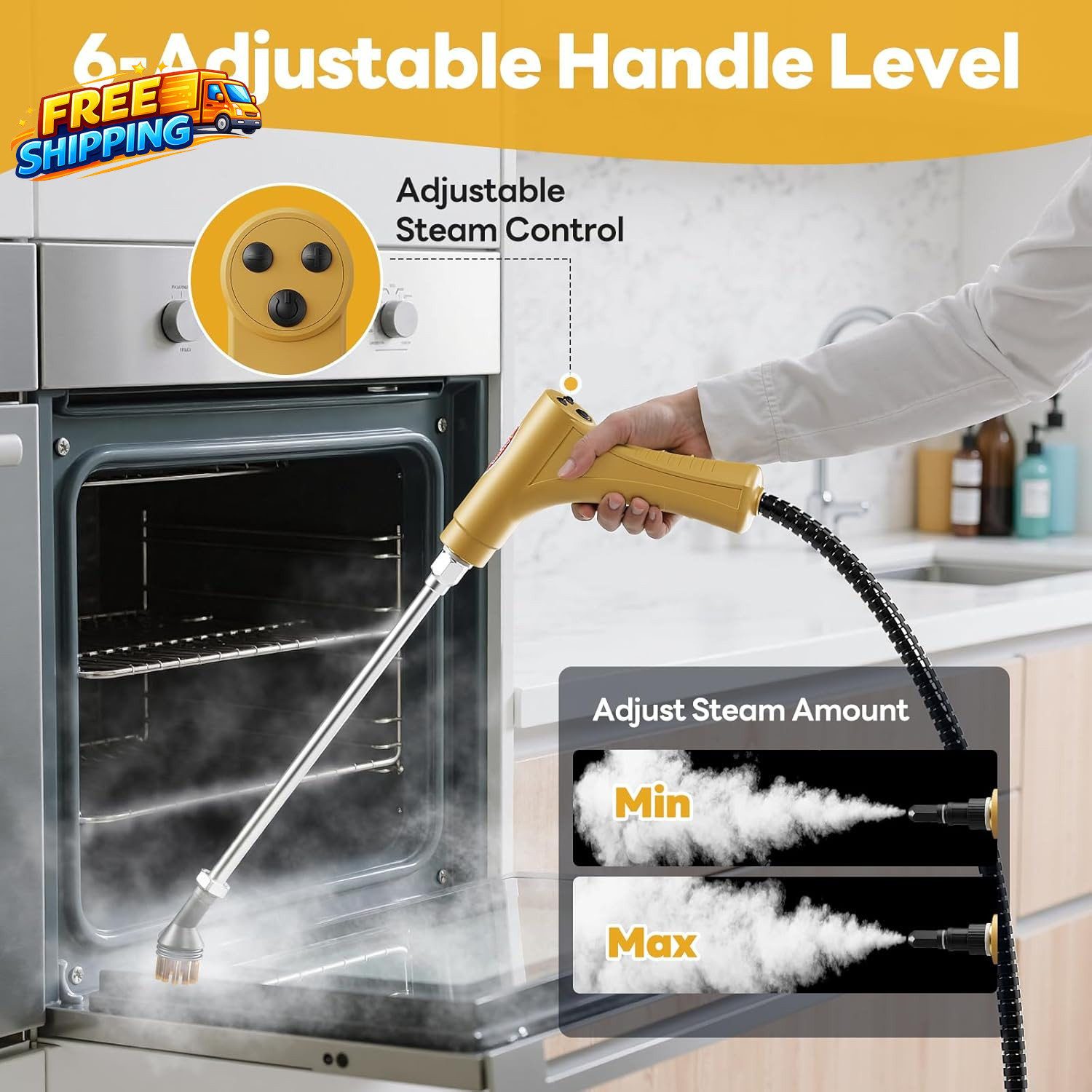 Handheld Steam Cleaner 10S Fast Handheld Heating Steamer for Cleaning 15In1High