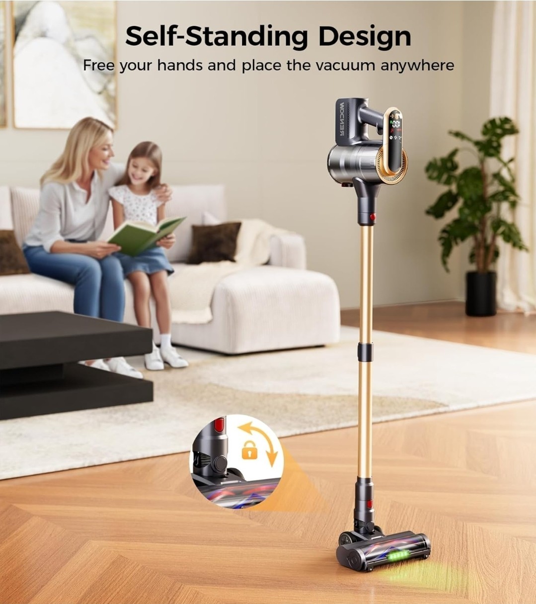 MOOSOO Cordless Stick Vacuum Cleaner Lightweight Carpet Floor Pet Hair XL-618A