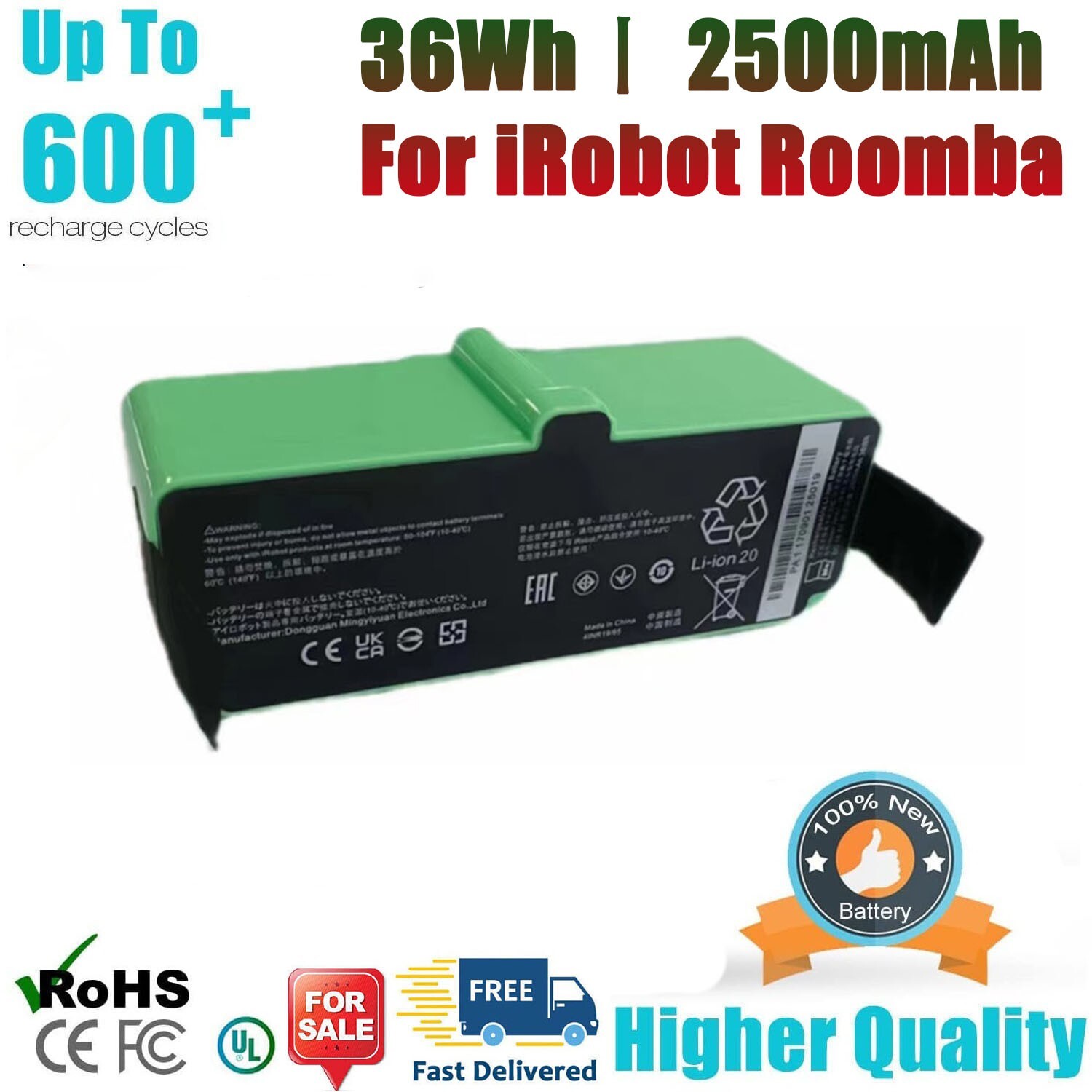 36Wh REPLACEMENT BATTERY FOR iRobot Roomba 960 860 895 890 860 695 680 690 675