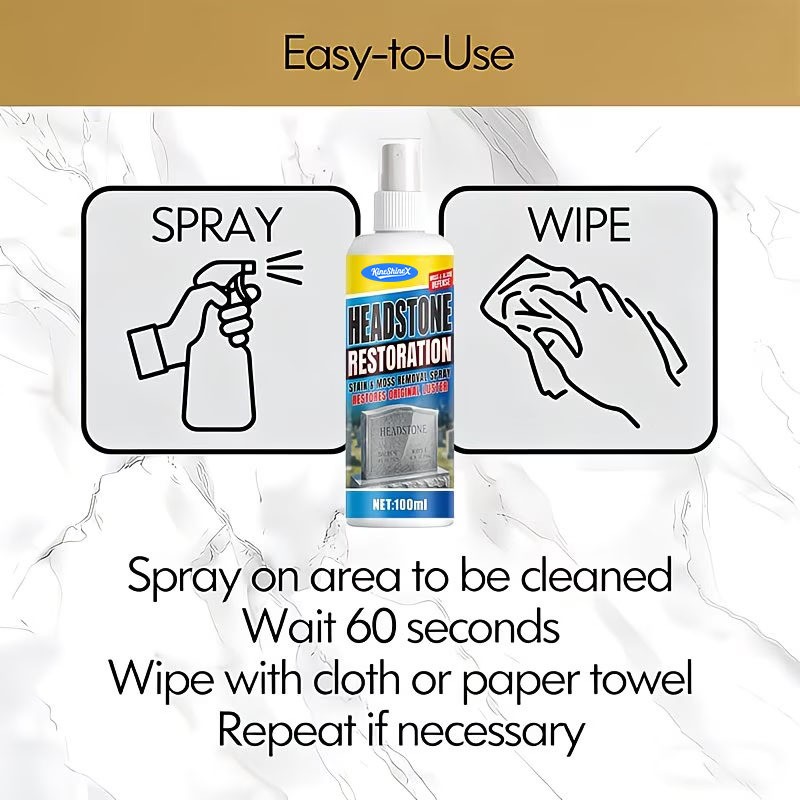 Headstone Restoration & Cleaning Spray, Tombstone & Monument Cleaning Spray, Sto