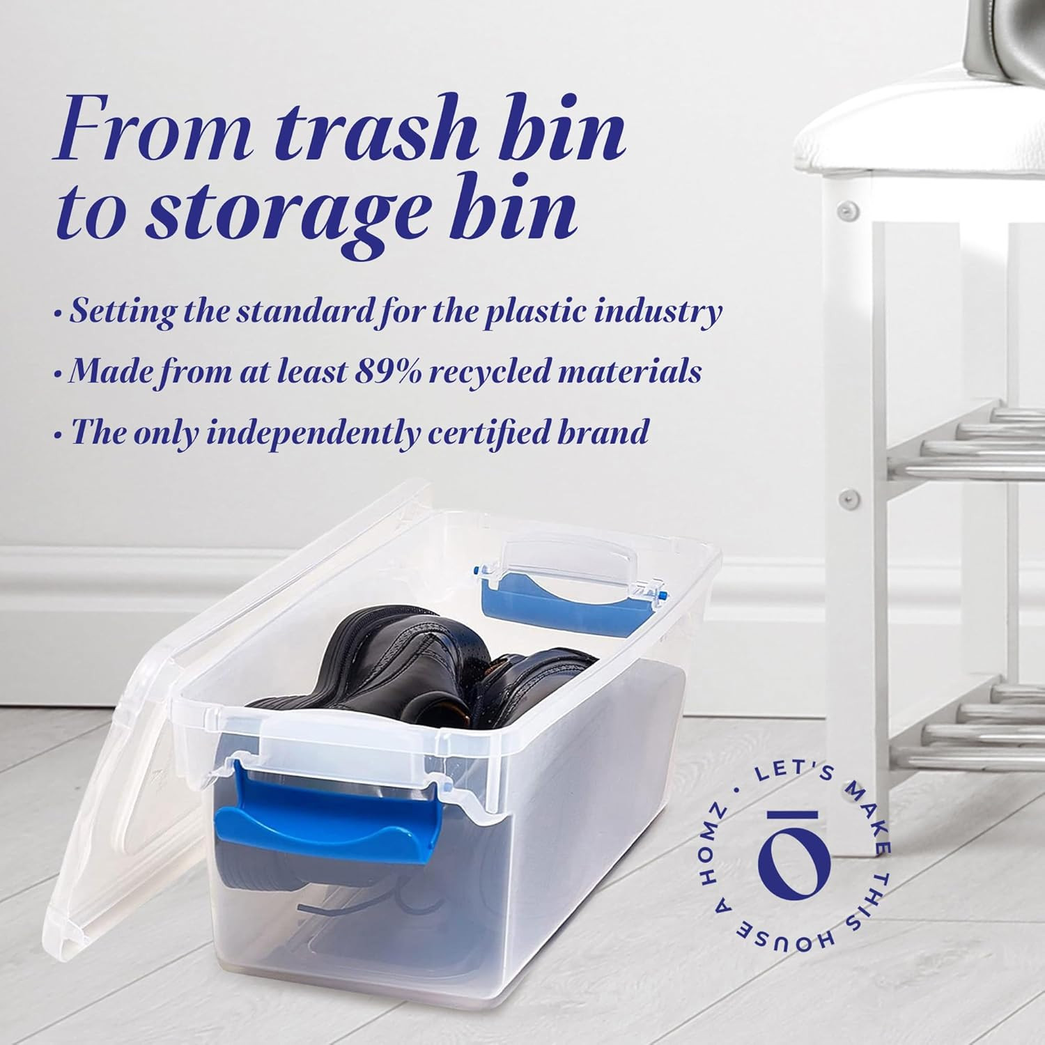 5-Pack Clear Plastic Storage Bins with Latching Lid – 7.5 Quart, Stackable