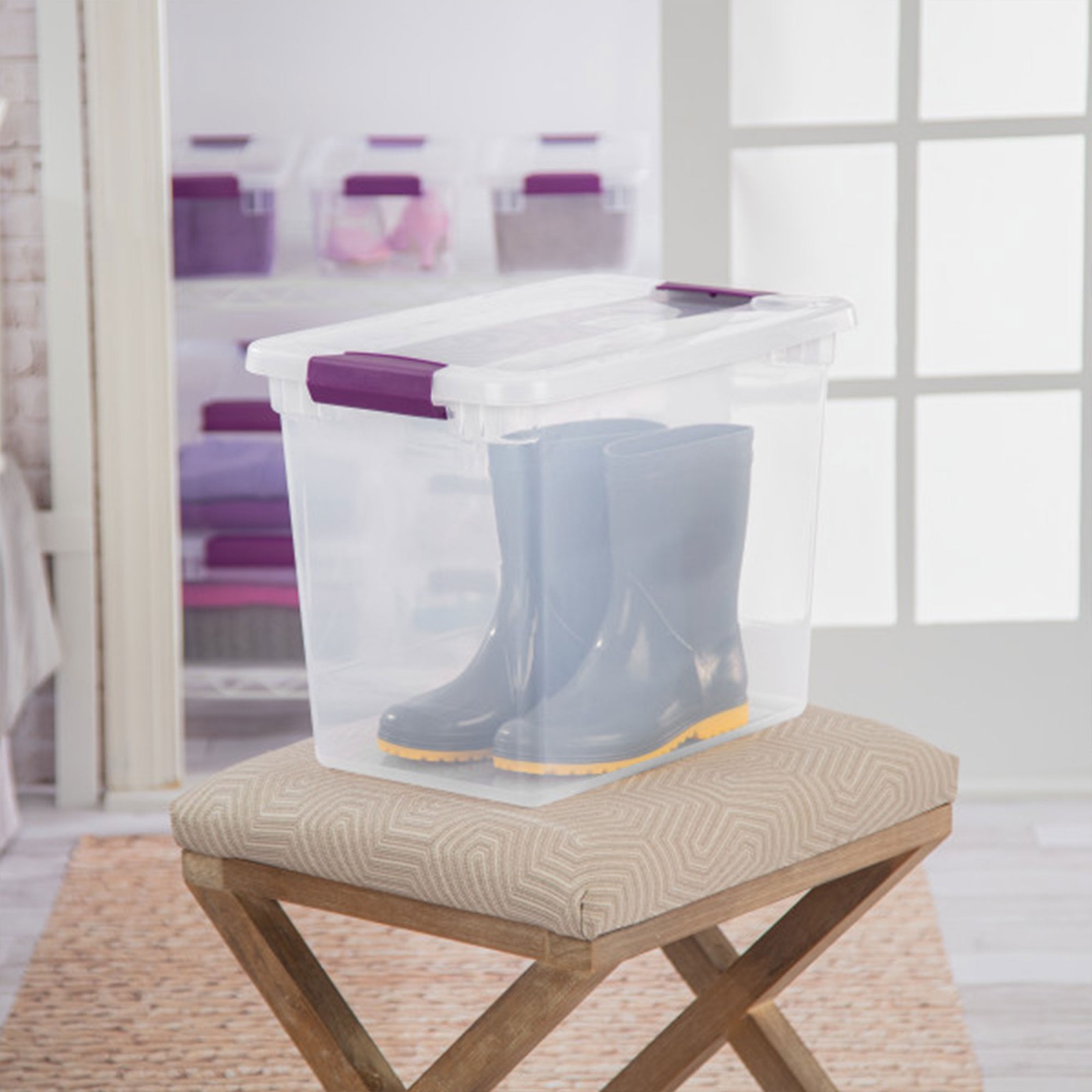 Sterilite 27 Quart ClearView Clear Plastic Stacking Storage Container (6 Pack)