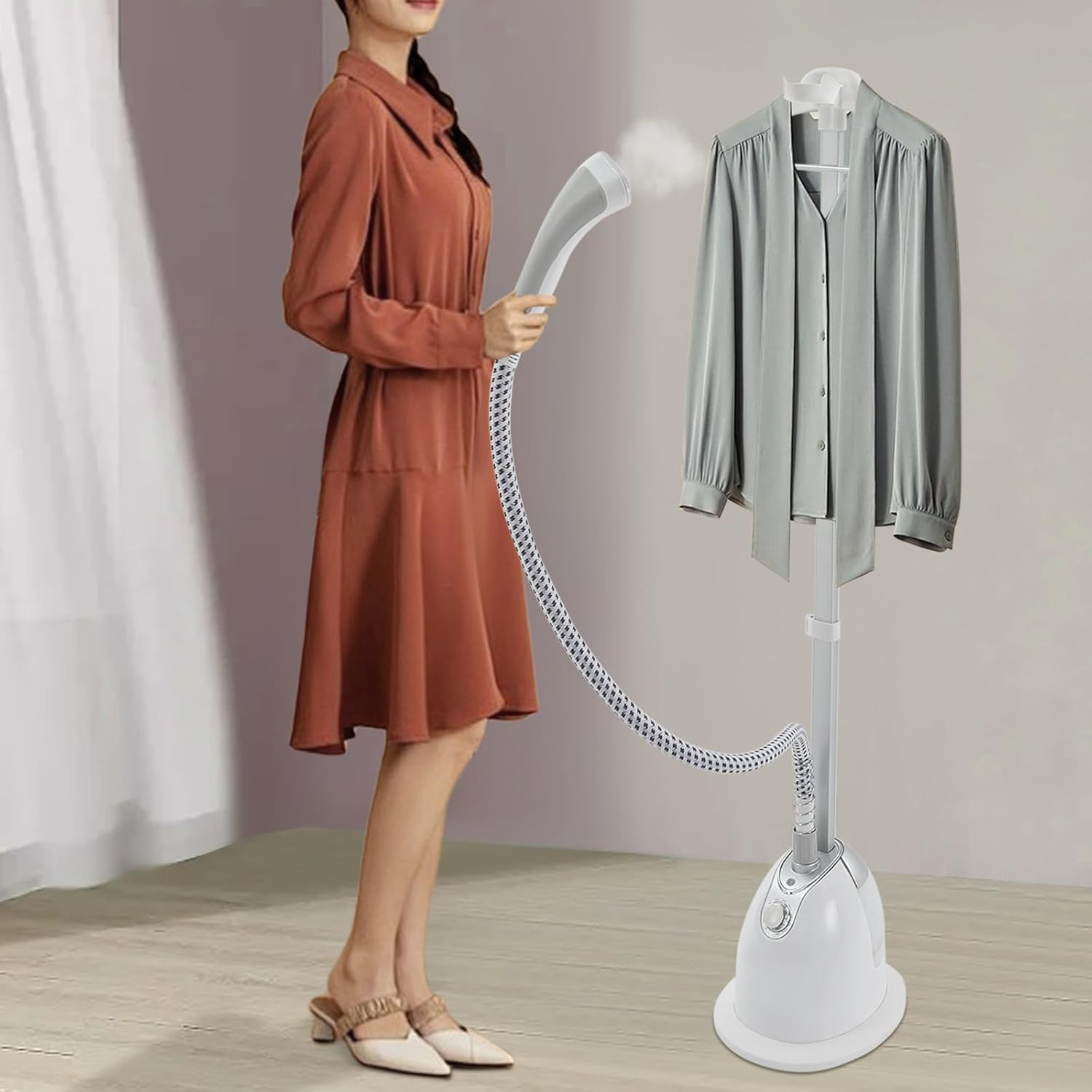 Standing Steamer for Clothes, Garment Steamer with 1.4L Water Tank