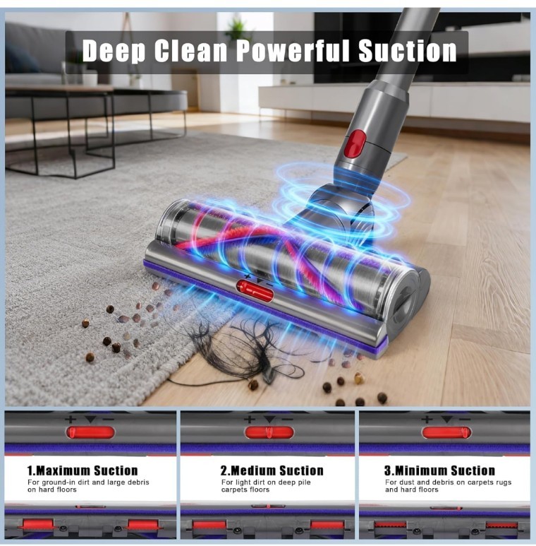 NEW Direct Drive Vacuum Head For Dyson V7 V8 V10 V11 V15 Anti-Tangle LED Light