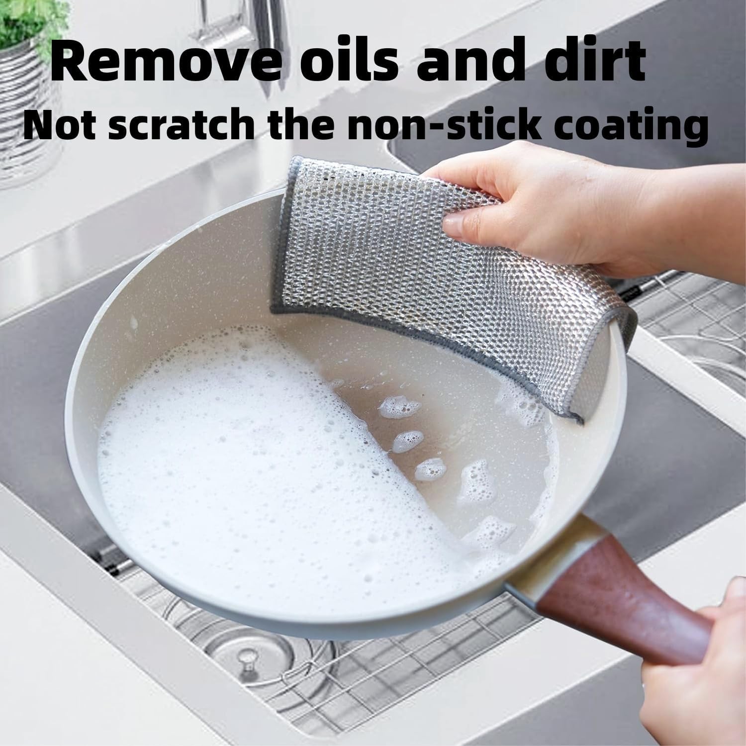 Wire Cleaning Cloths 6-Pack Non-Scratch Miracle Silver Microfiber Kitchen Scrub