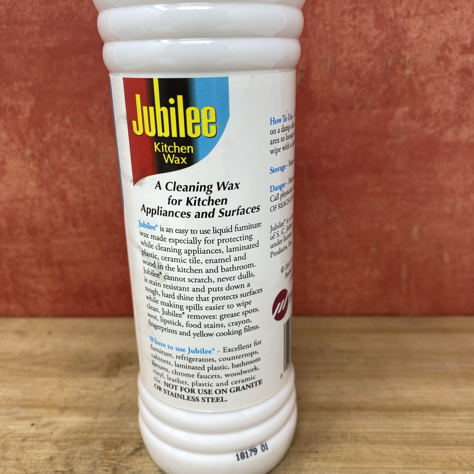 Jubilee Kitchen Wax 15fl oz Cleans Appliances Ceramic Tile Enamel Wood Bathroom
