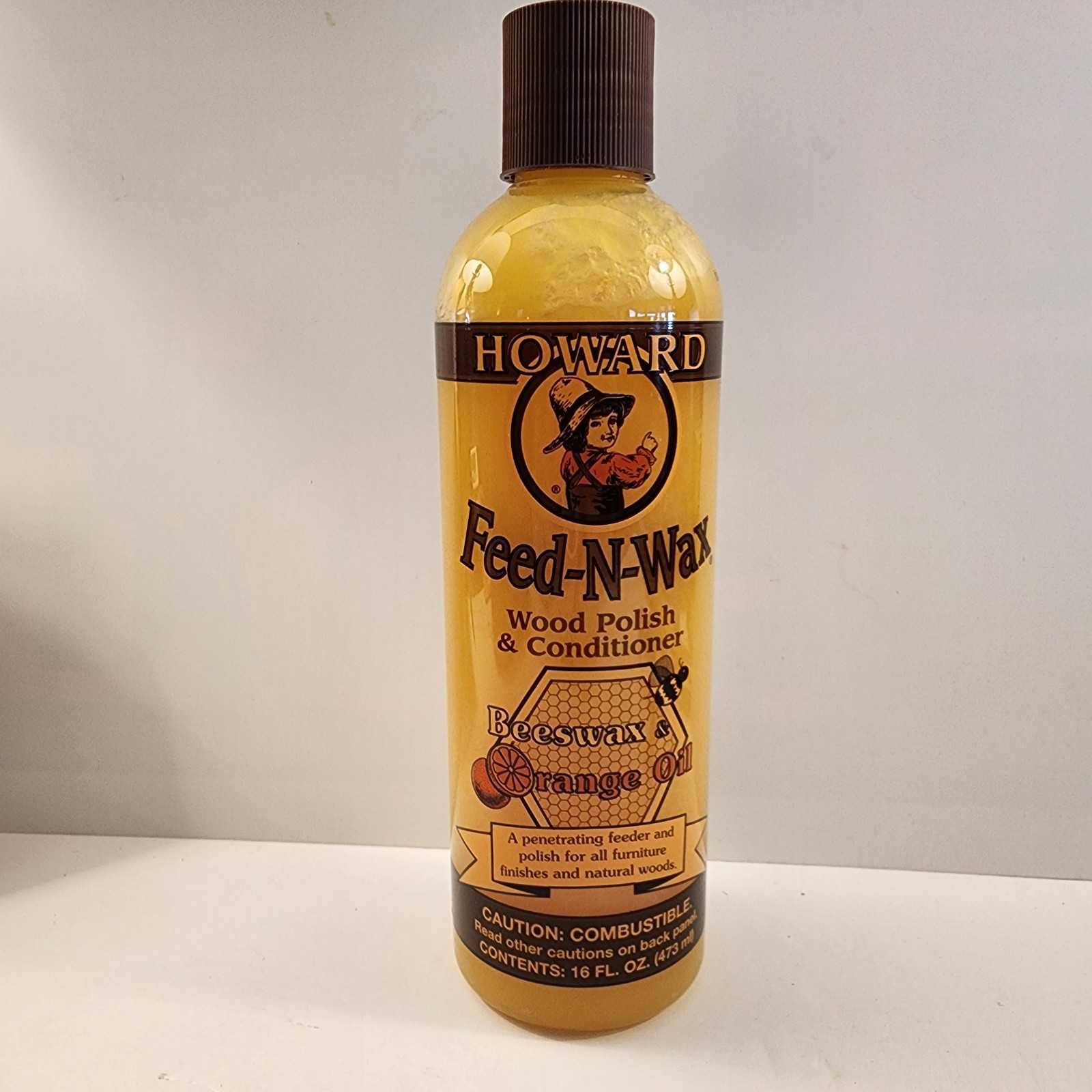 Howard Feed-N-Wax Wood Polish & Conditioner 15.7oz of 16oz OPEN/USED