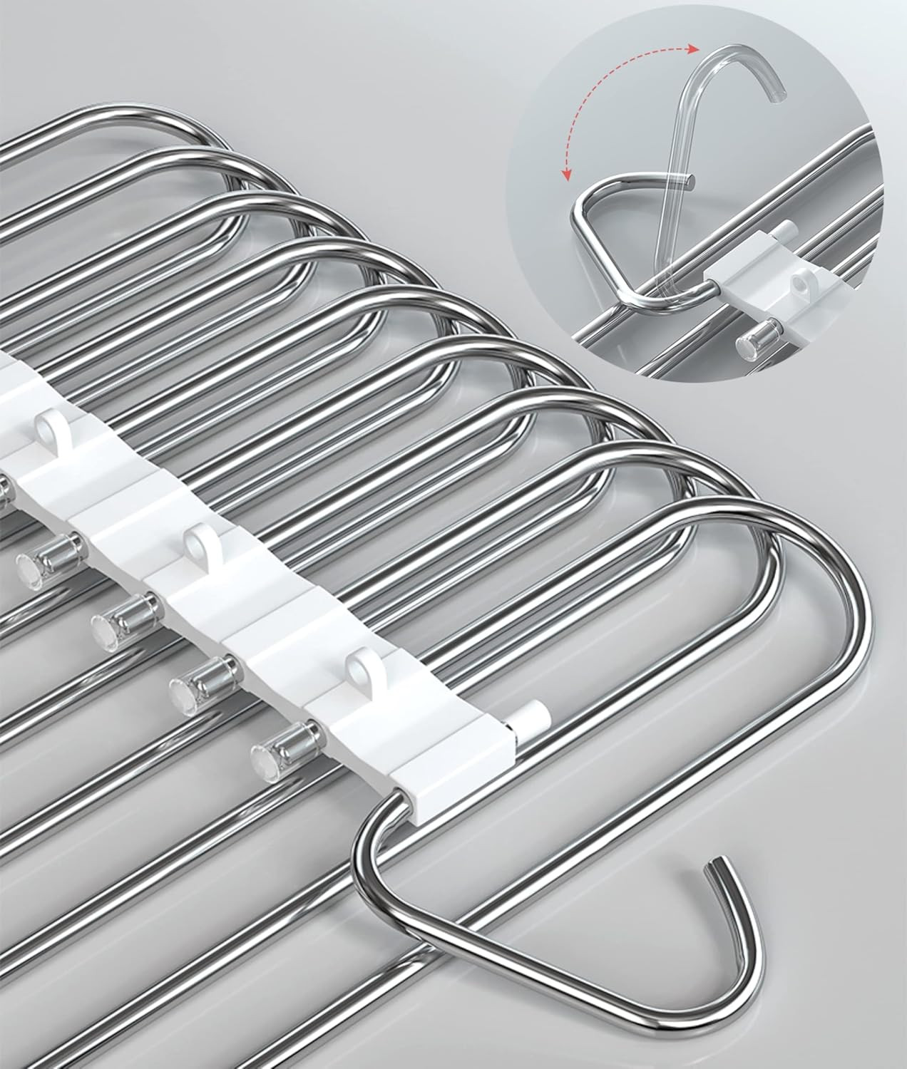 9 Layers Pants Hangers Space Saving, 2 Pack Multifunctional Pant Rack Stainless