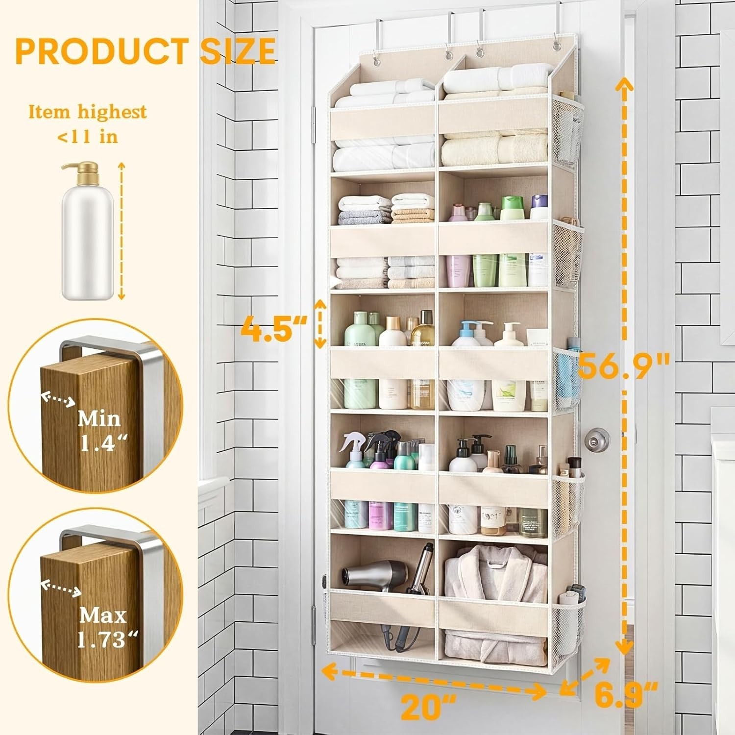 Eco-Friendly 5-Tier Hanging Storage Organizer for Baby & Home – 80 lbs Capacity