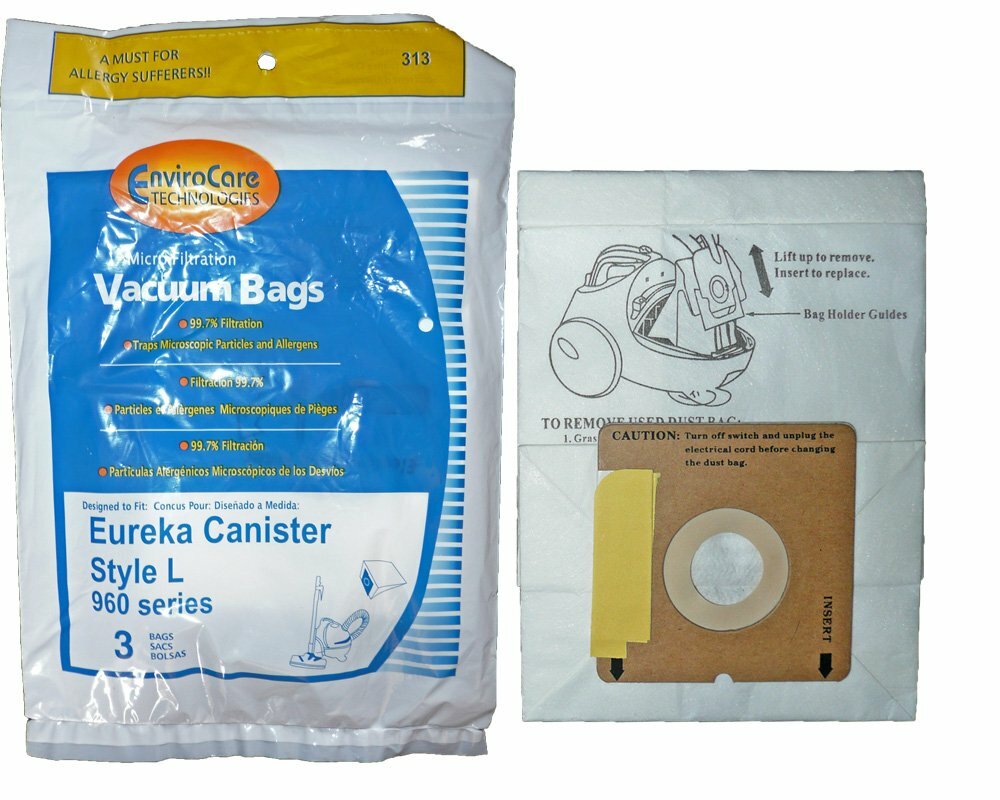 Allergy bag Fits For EnviroCare L Micro Filtration canister 61715A POWERMITE 3pk