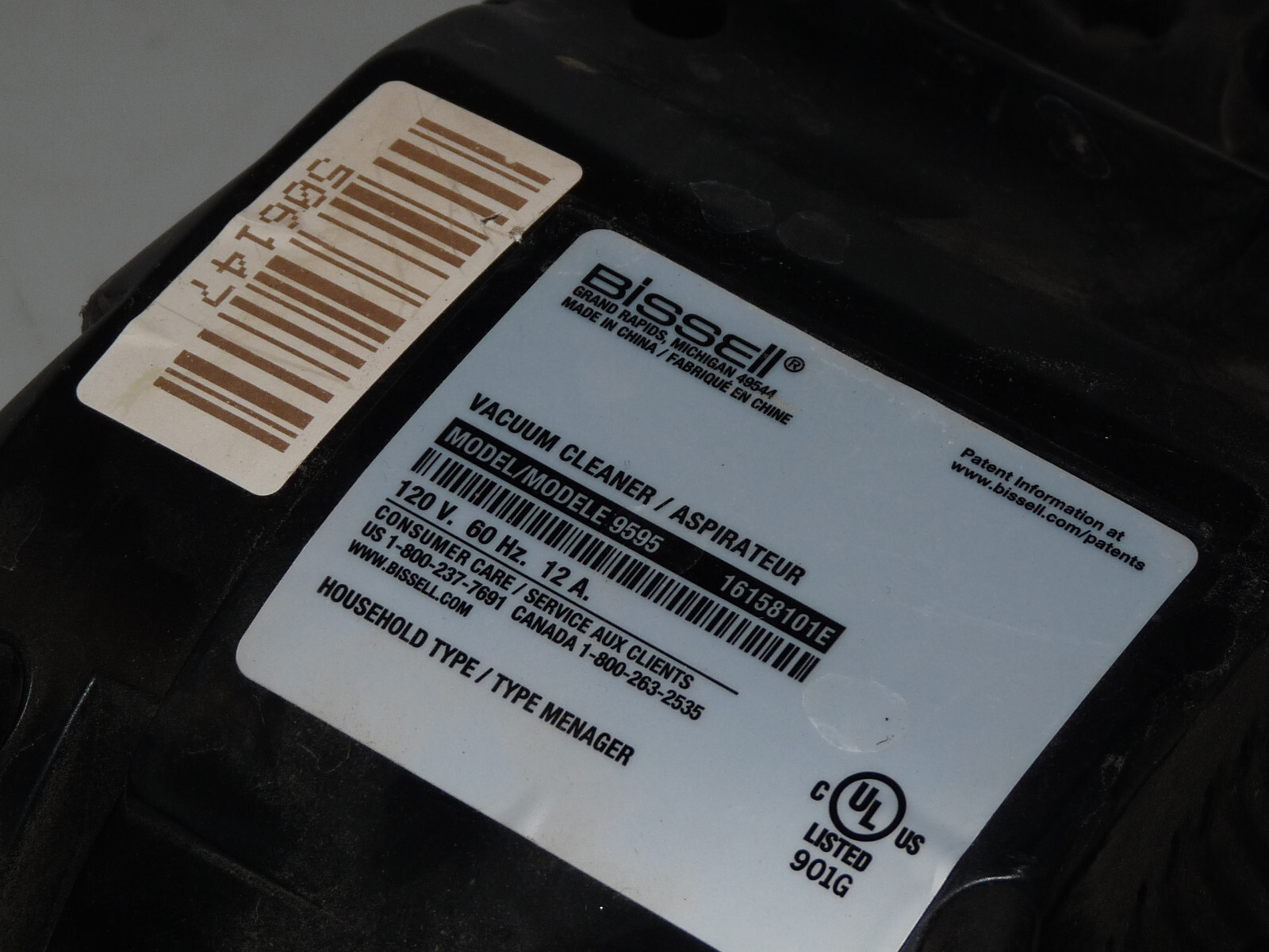 SEE PICTURES! POWER CABLE CORD FROM BISSELL CLEANVIEW 9595 VACUUM DTI-2P-02