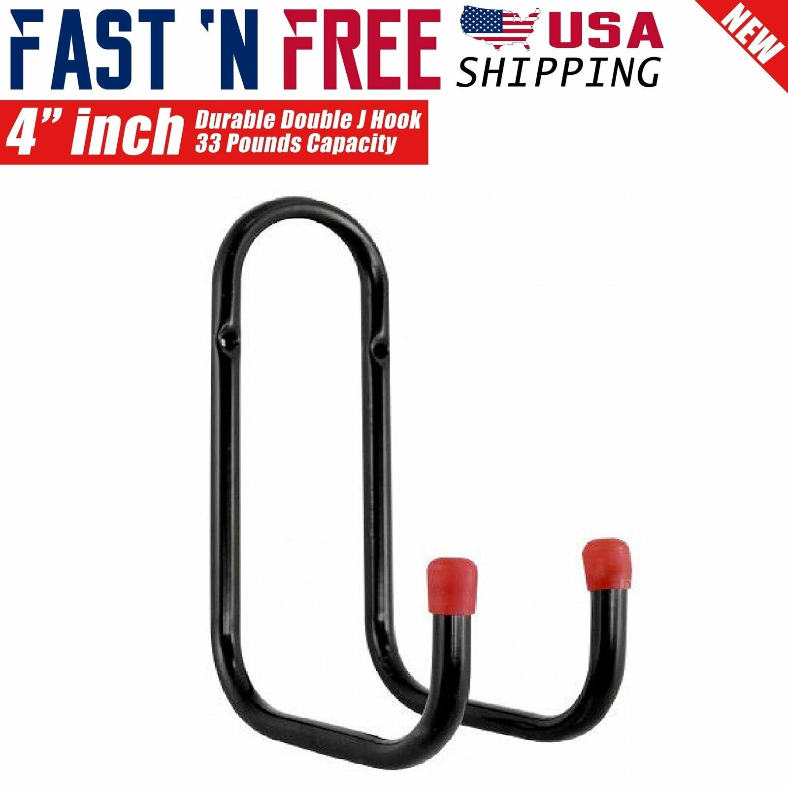 Heavy Duty Metal Wall Mount Garage Storage Double J Utility Bike Hook Hanger