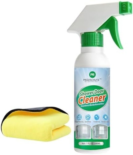 Bathroom Glass Cleaner Spray – Removes Limescale, Soap Scum, and Oil Film, St…