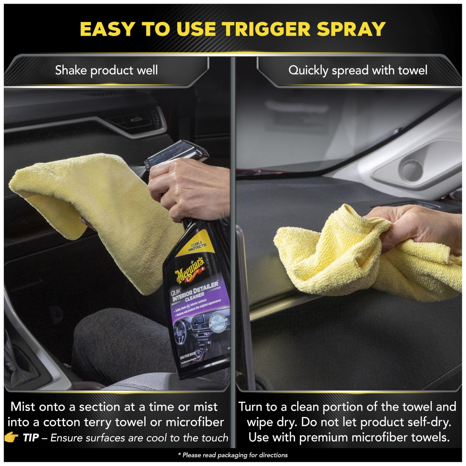 Meguiar’s Quik Interior Detailer Cleaner – 24 Oz 24 Fl (Pack of 1), White