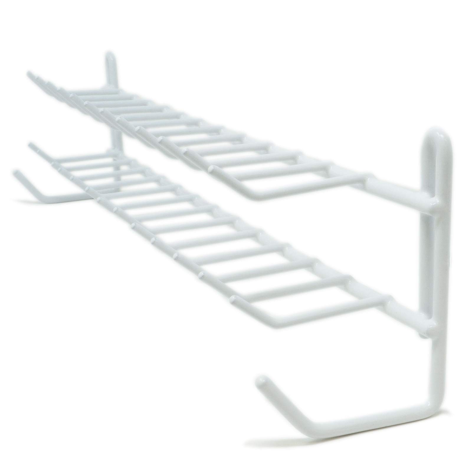 Wall Mount Tie and Belt Rack Organizer, White (2 Pack)