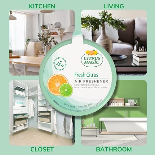 Citrus Magic Odor Absorbing Solid Air Freshener, Fresh Citrus, 8-Ounce, Pack
