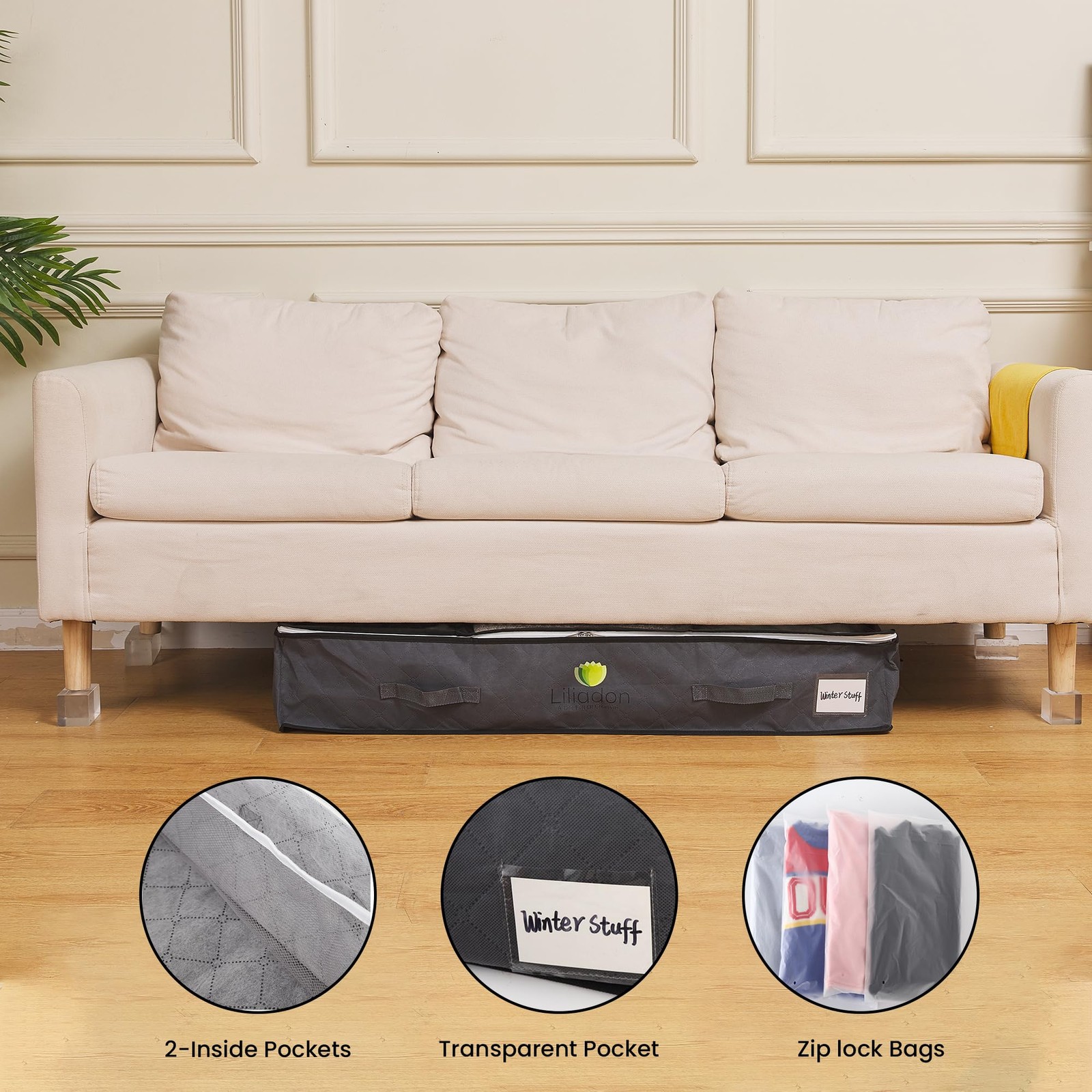 Title: Lightweight Linen Underbed Storage Bags (6-Pack) – Gift Set! 4 Large (…