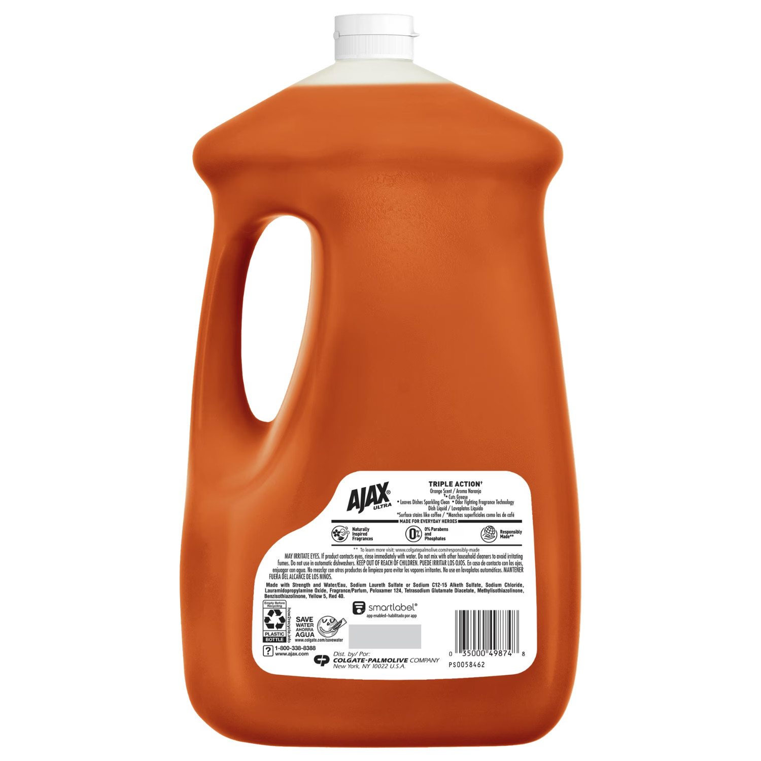 (5Pack) Ajax Ultra Liquid Dish Soap Orange Scent, Triple Action, 90 fl oz Bottle