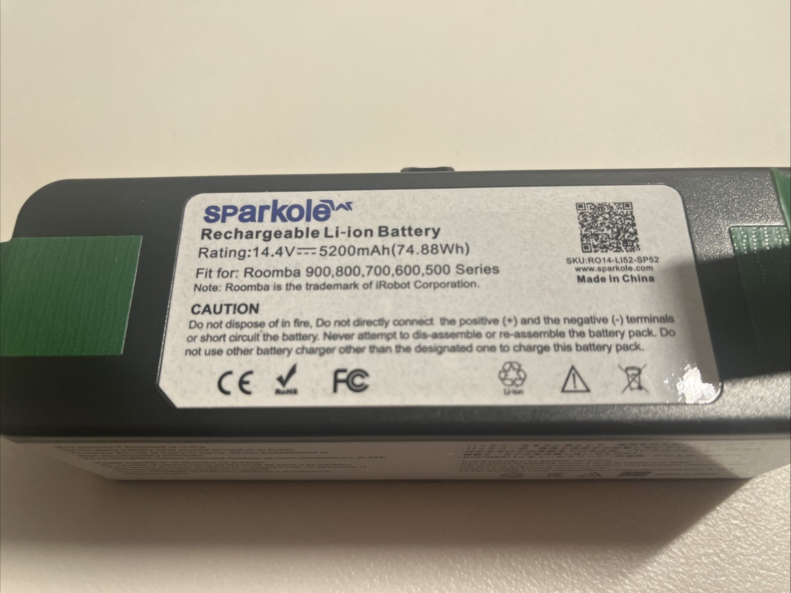 SPARKOLE 5200mah 14.4V li-ion battery for irobot roomba vacuum 900,800,700,600,5