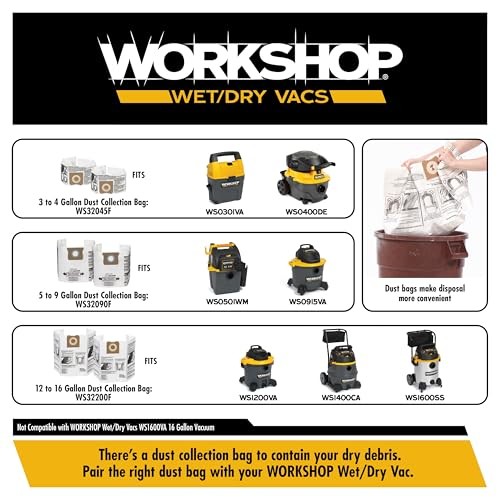 WORKSHOP 6-Piece 1-7/8″ Wet/Dry Shop Vacuum Attachment Kit WS17856A