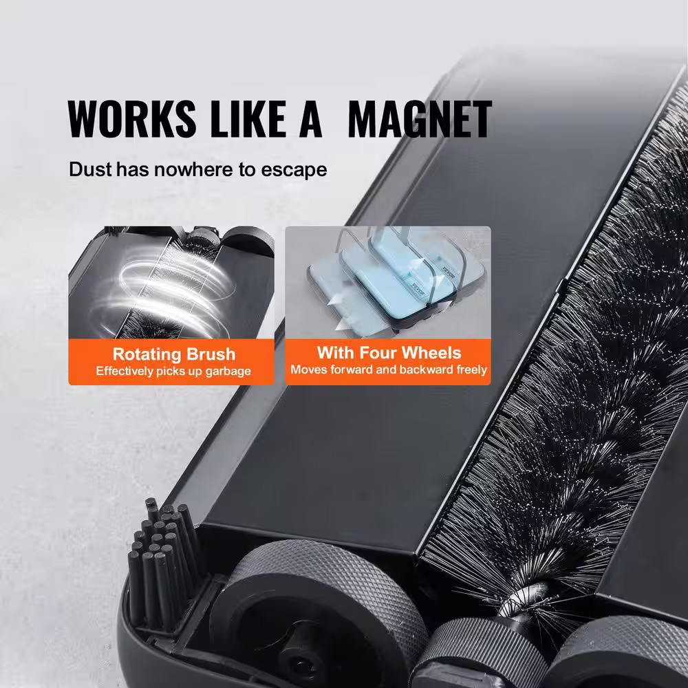 Blue Manual Cordless Carpet Sweeper-Pet Hair/Dust Cleaning Home Office