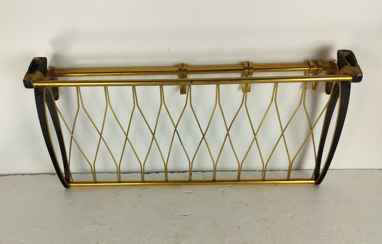 Small Funky Gold Vintage Mid Century Chrome Coat Hat Rack Railroad Pop Art Moder