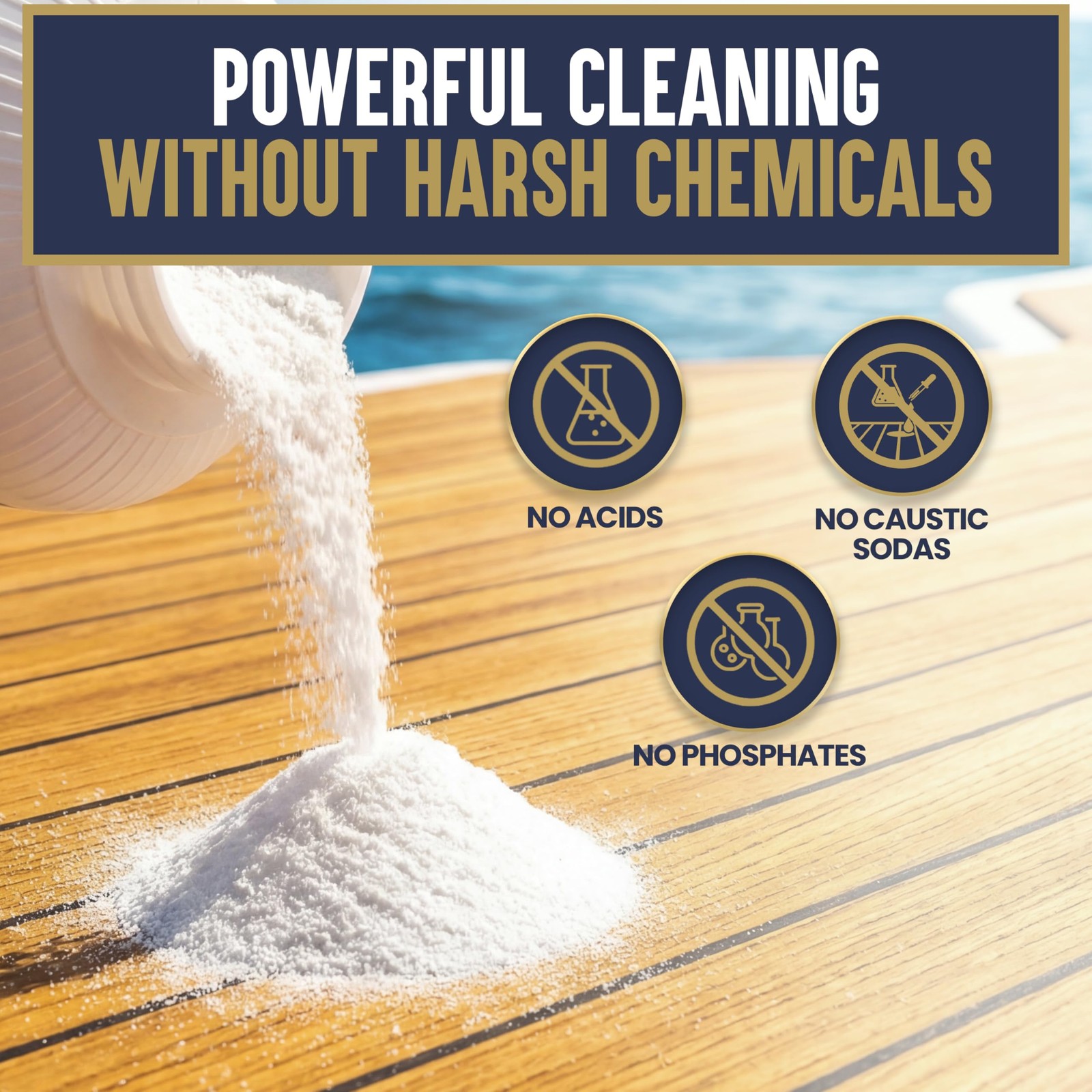 Teakdecking Systems TDS 8lb ECO100 Teak Cleaner Powder Marine Teak Cleaner a…