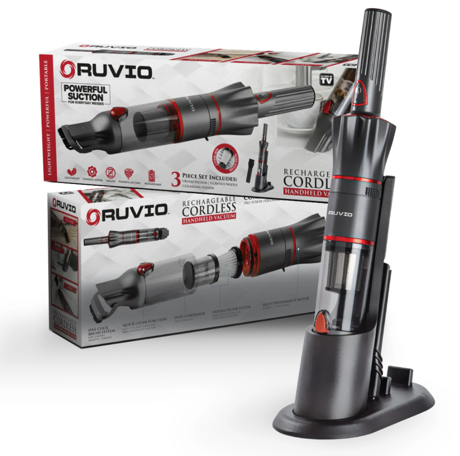 Ruvio Cordless Vacuum Compact, Cordless, Handheld Vacuum HEPA-certified
