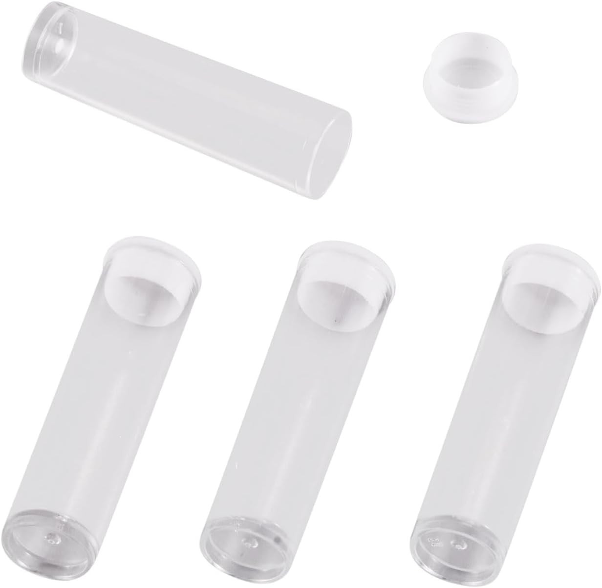 Elecrelive 100PCS Clear Plastic Tube Transparent Storage Tubes Bead Containers
