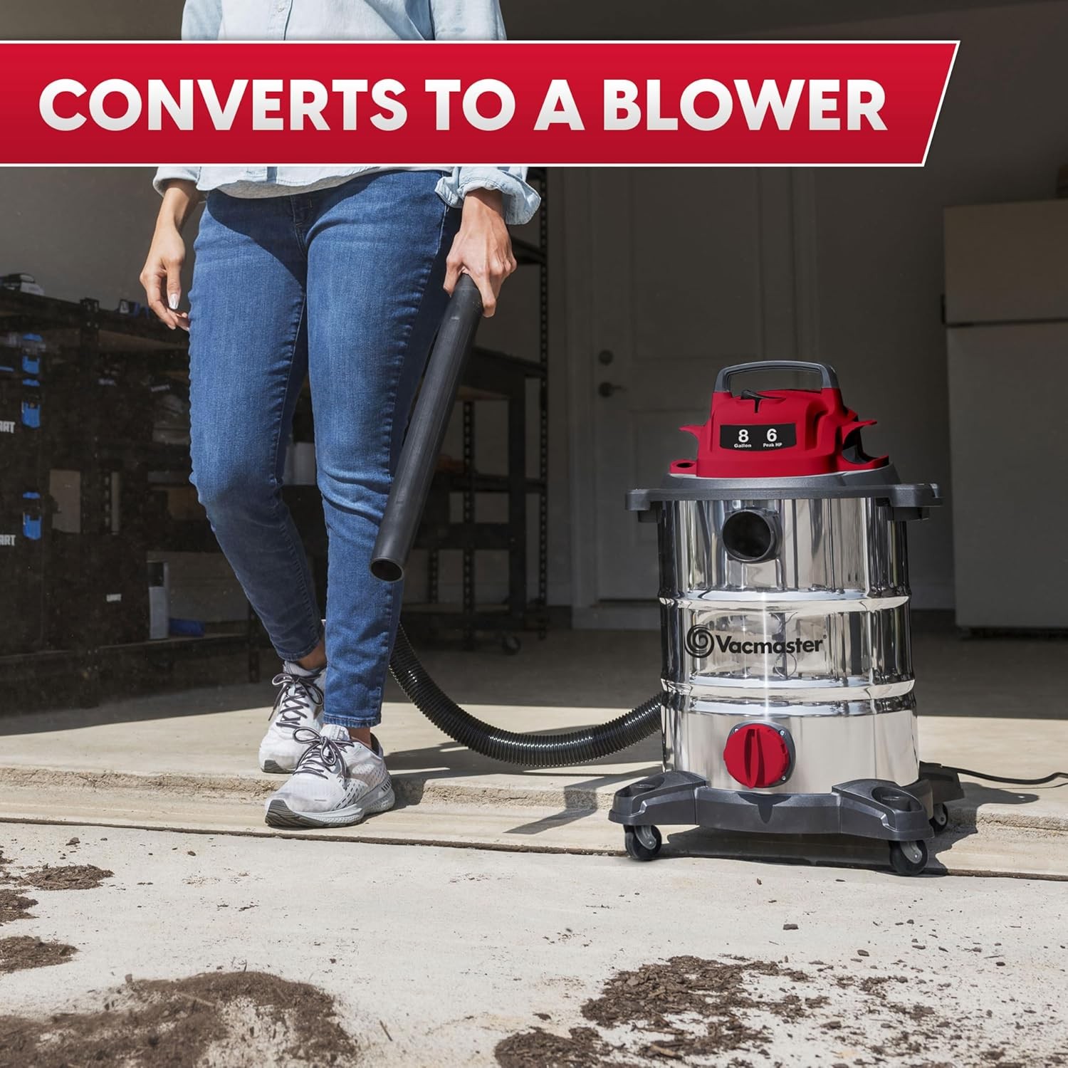 Vacmaster VOC812SF 1101 8-Gallon Premium Stainless Steel Wet/Dry Vacuum