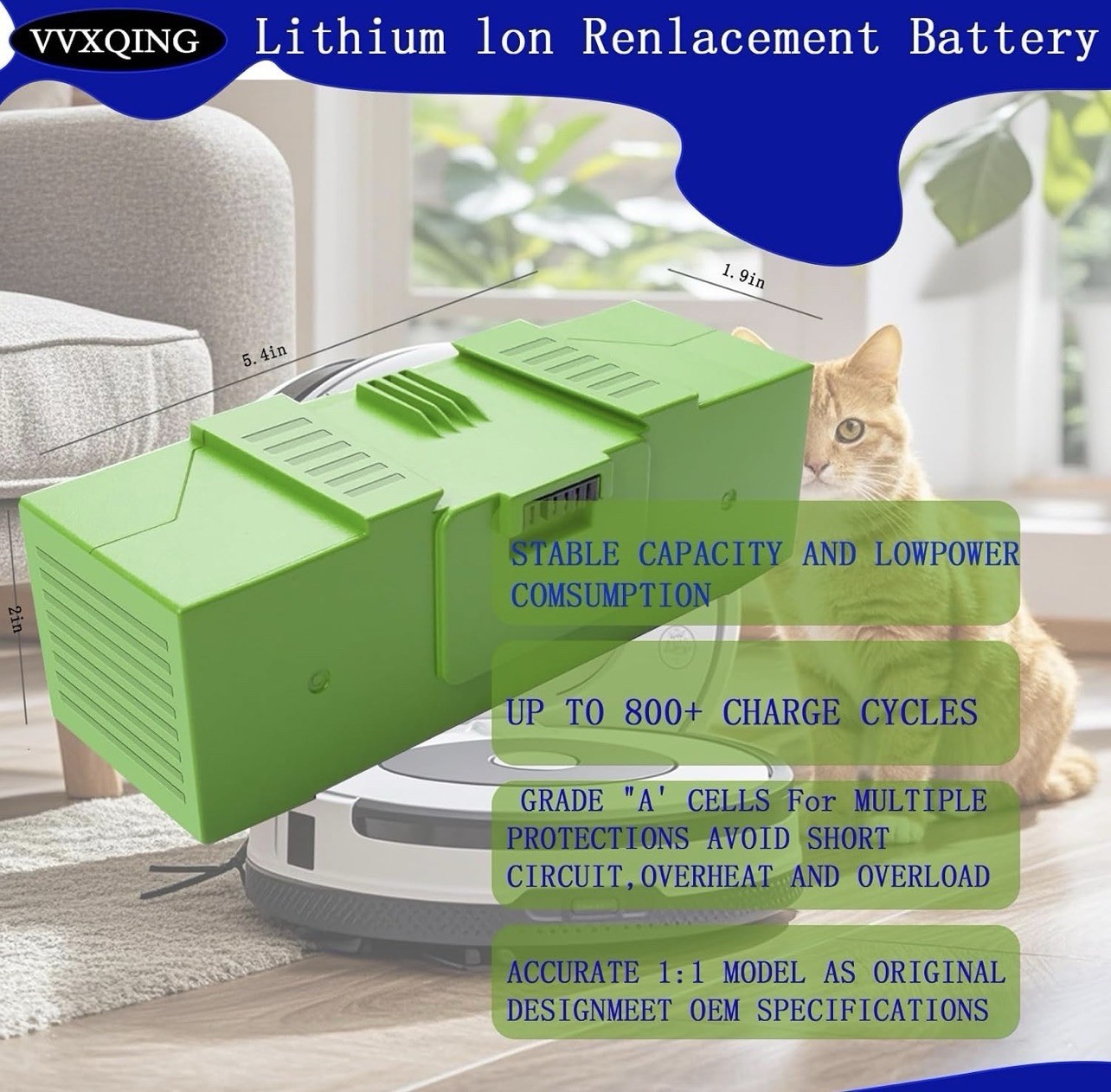 64.2Wh Genuine Battery ABL-F for iRobot Roomba i4 i5 i6 i7 i8 e5 e6 j5 j6 j7 j7+