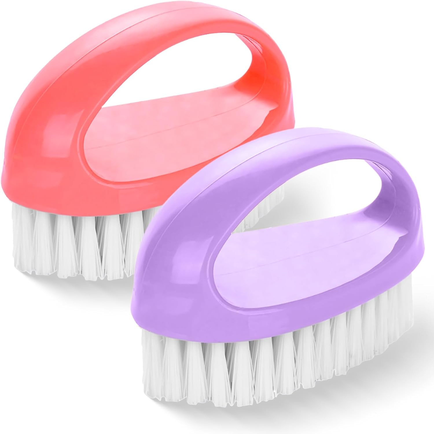 2 Pack Small Scrub Brush,Heavy Duty Stiff Nylon Bristles Cleaning Brush,Durable