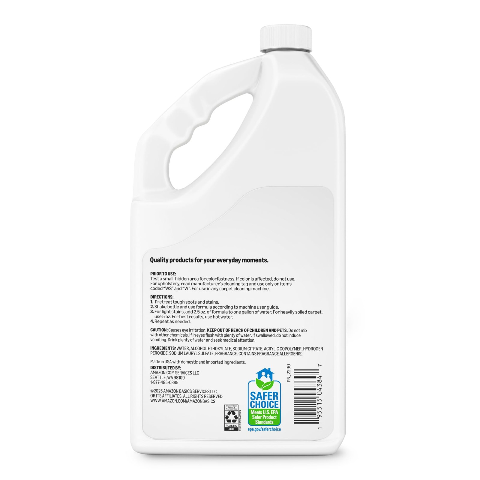 Amazon Basics Carpet Cleaner, Stain 64 Fl Oz (Pack of 1), Clear
