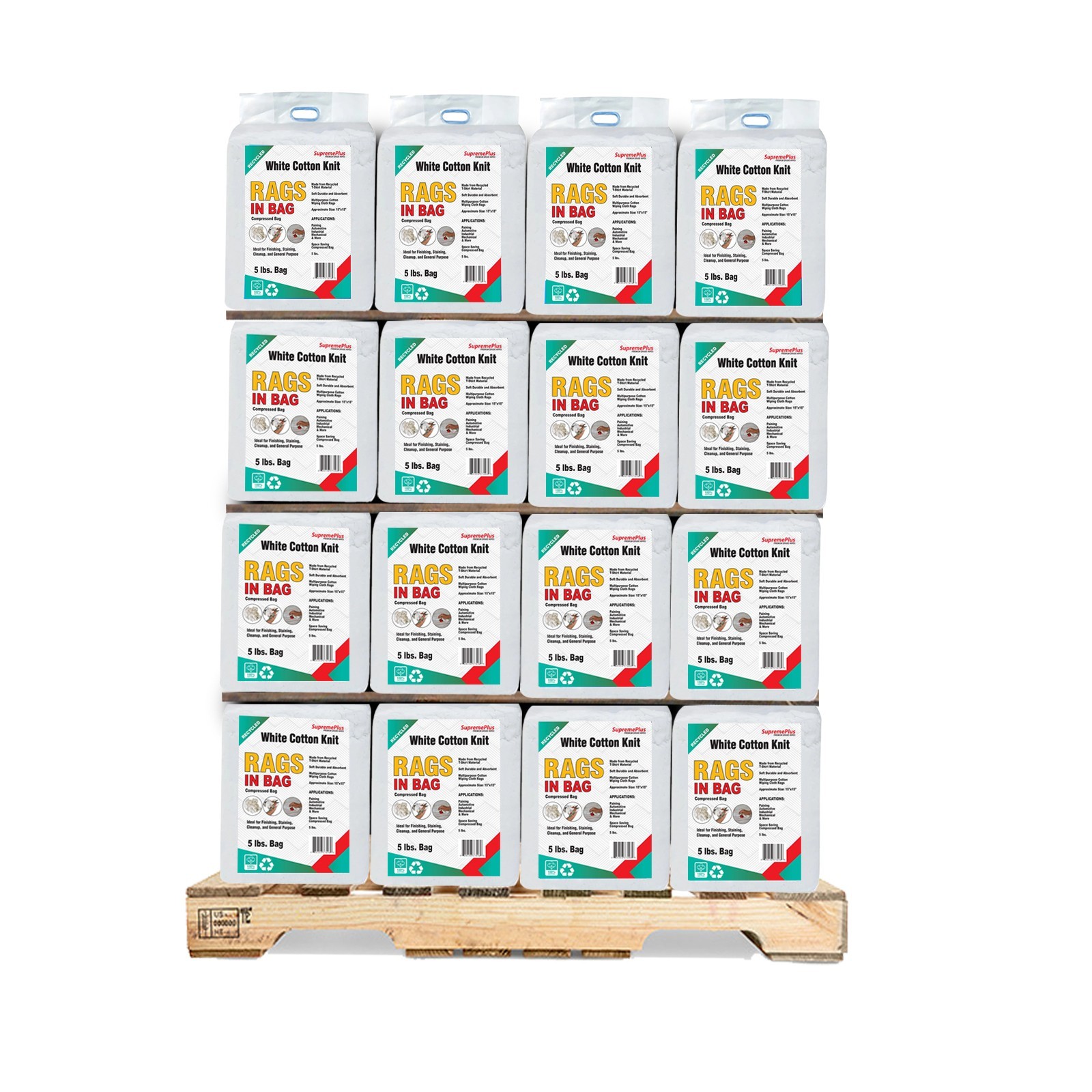 Bulk White T-Shirt Rags – 600 LB Pallet Bulk BAGS | Industrial Cleaning Wipers