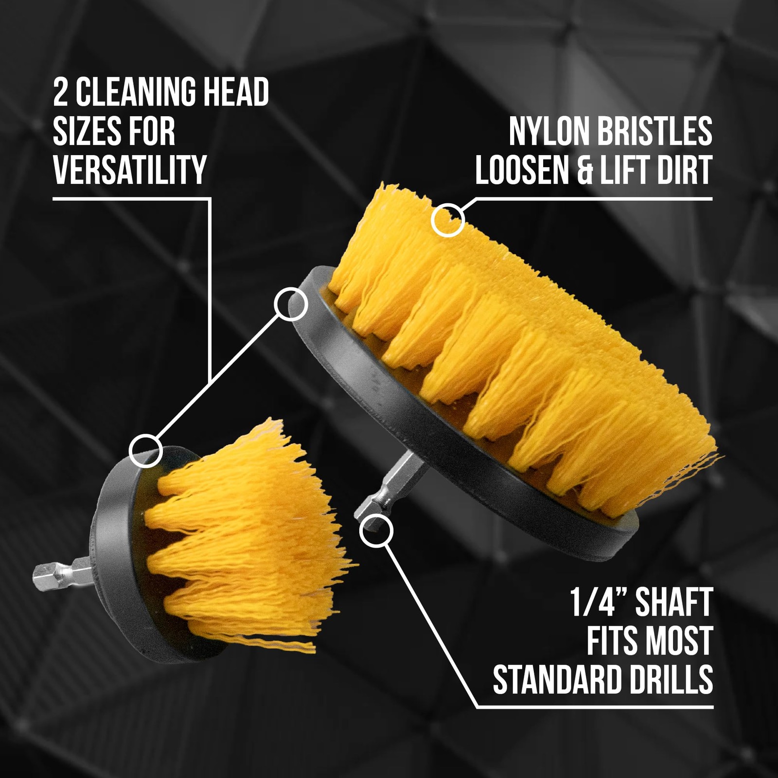 Drill Powered Carpet Cleaning Brush Auto Interior Scrub Brush 2 Pack