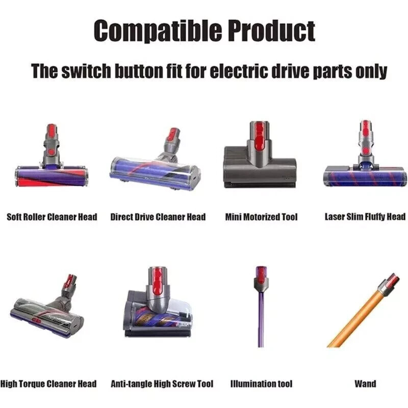 2-PACK OEM Wand Tool Clip Latch TAB BUTTON w/SPRING for Dyson V7 V8 V10 V11*LOOK