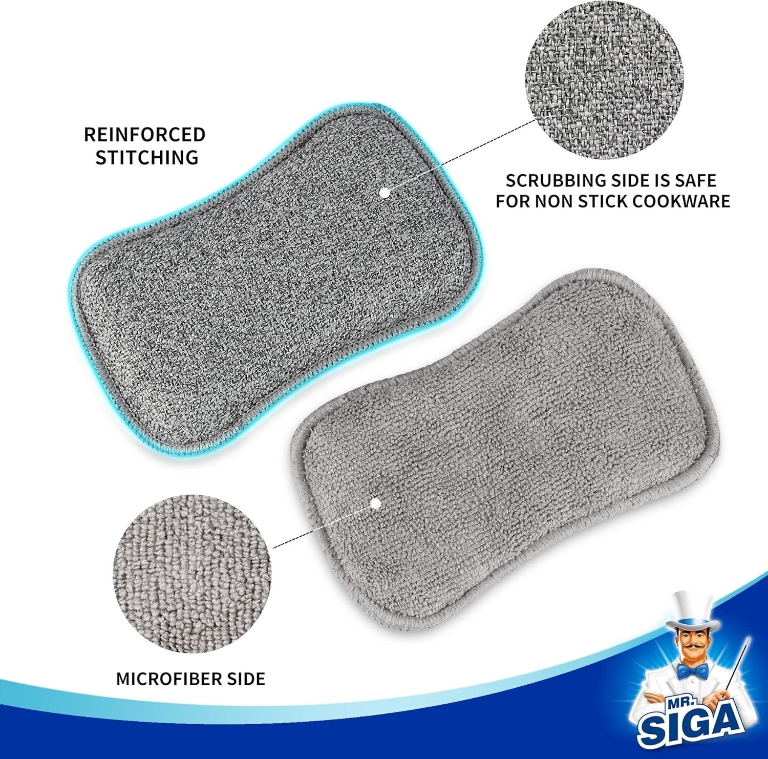 Ultimate Non-Scratch Dual-Sided Kitchen Sponges – 6 Pack for Sustainable Living