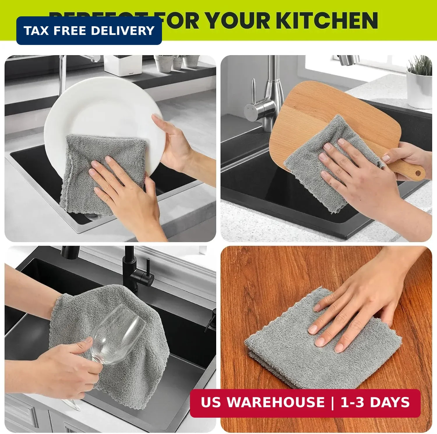 12 Pack Cleaning Cloth,Ultra Soft Absorbent Quick Drying Microfiber Cleaning rag