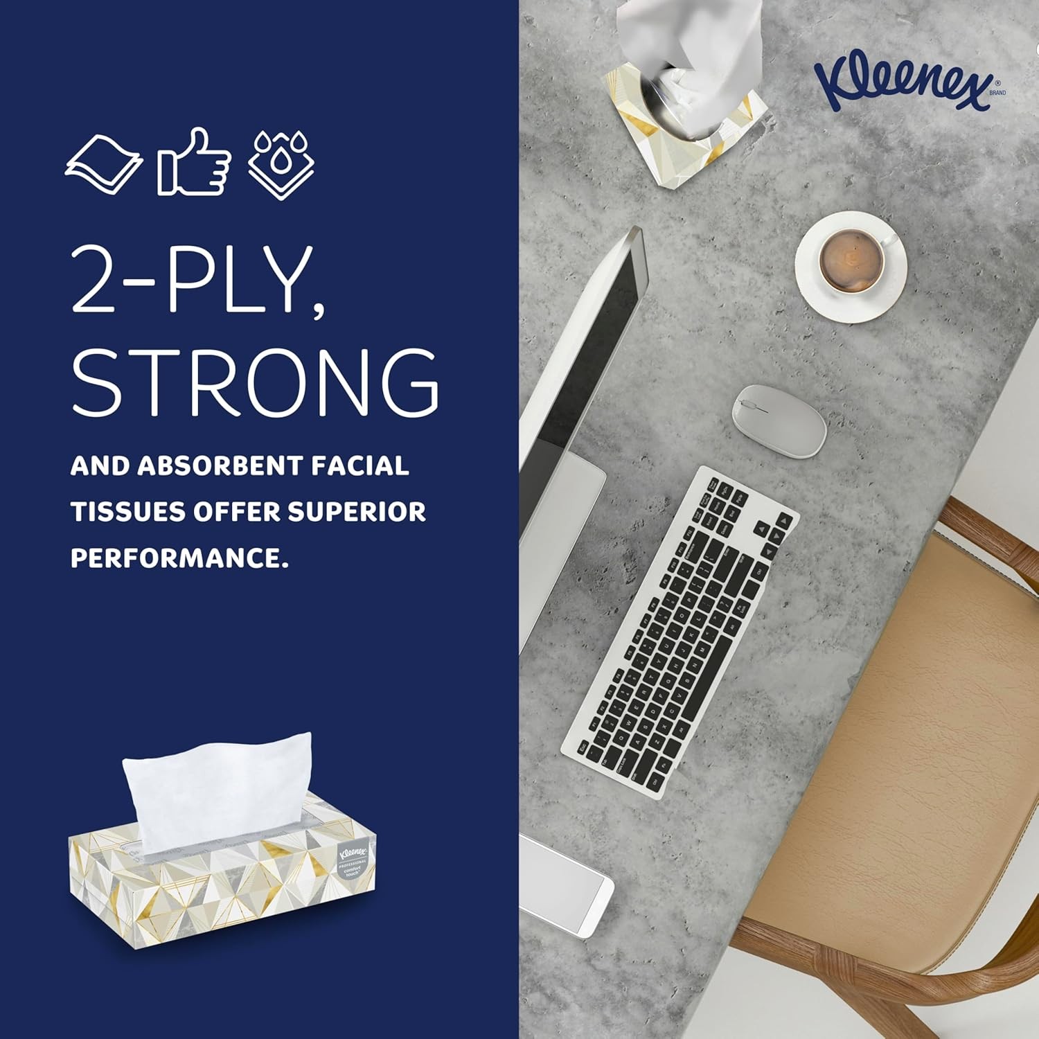Facial tissue, (125 sheets per box, 48 boxes per carton,6,000 sheets per carton)