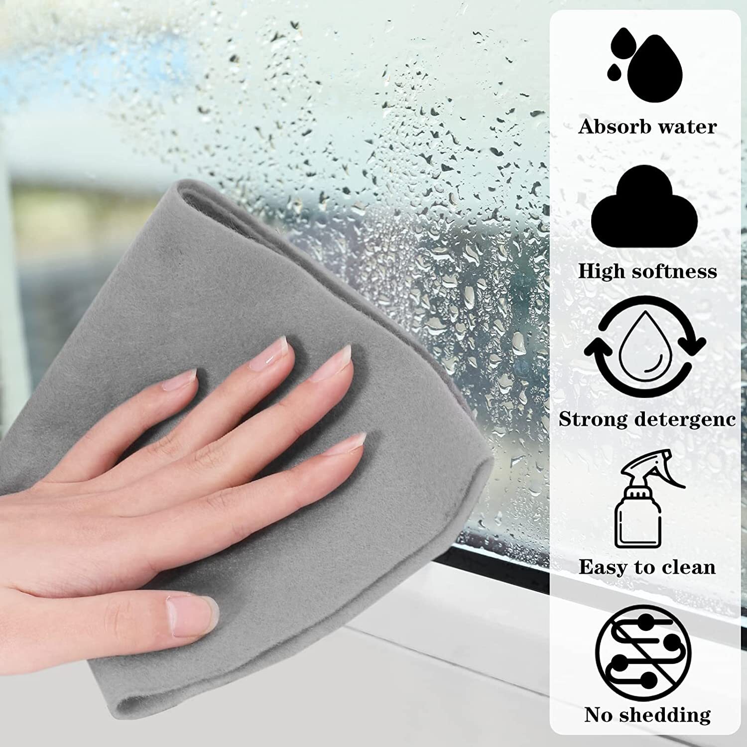 5Pcs Thickened Magic Cleaning Cloth Streak Free Microfiber Cleaning Rag Reusable