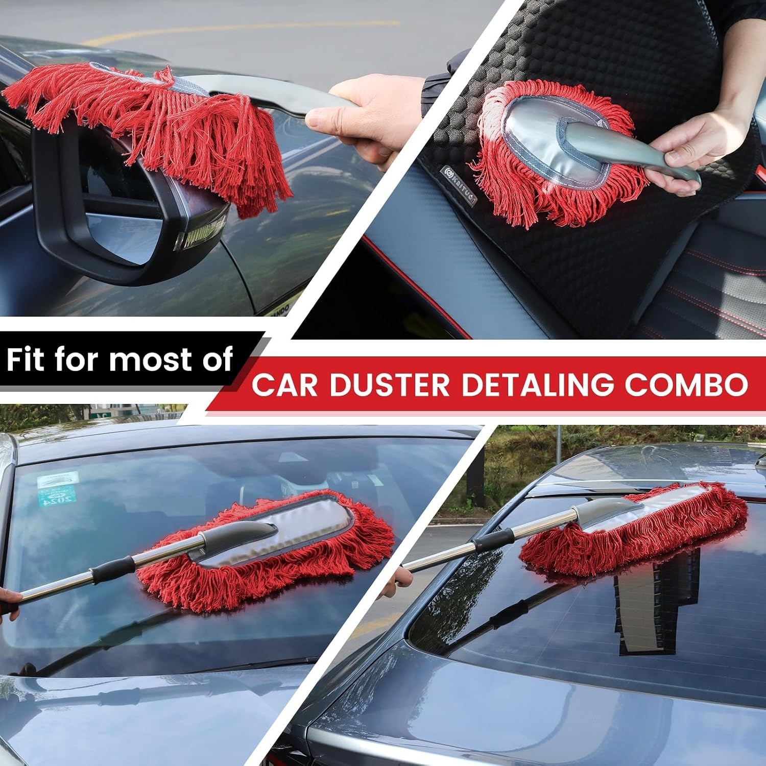 2 Pack Large Car Duster Exterior Scratch Free with Extendable Handle and Car …