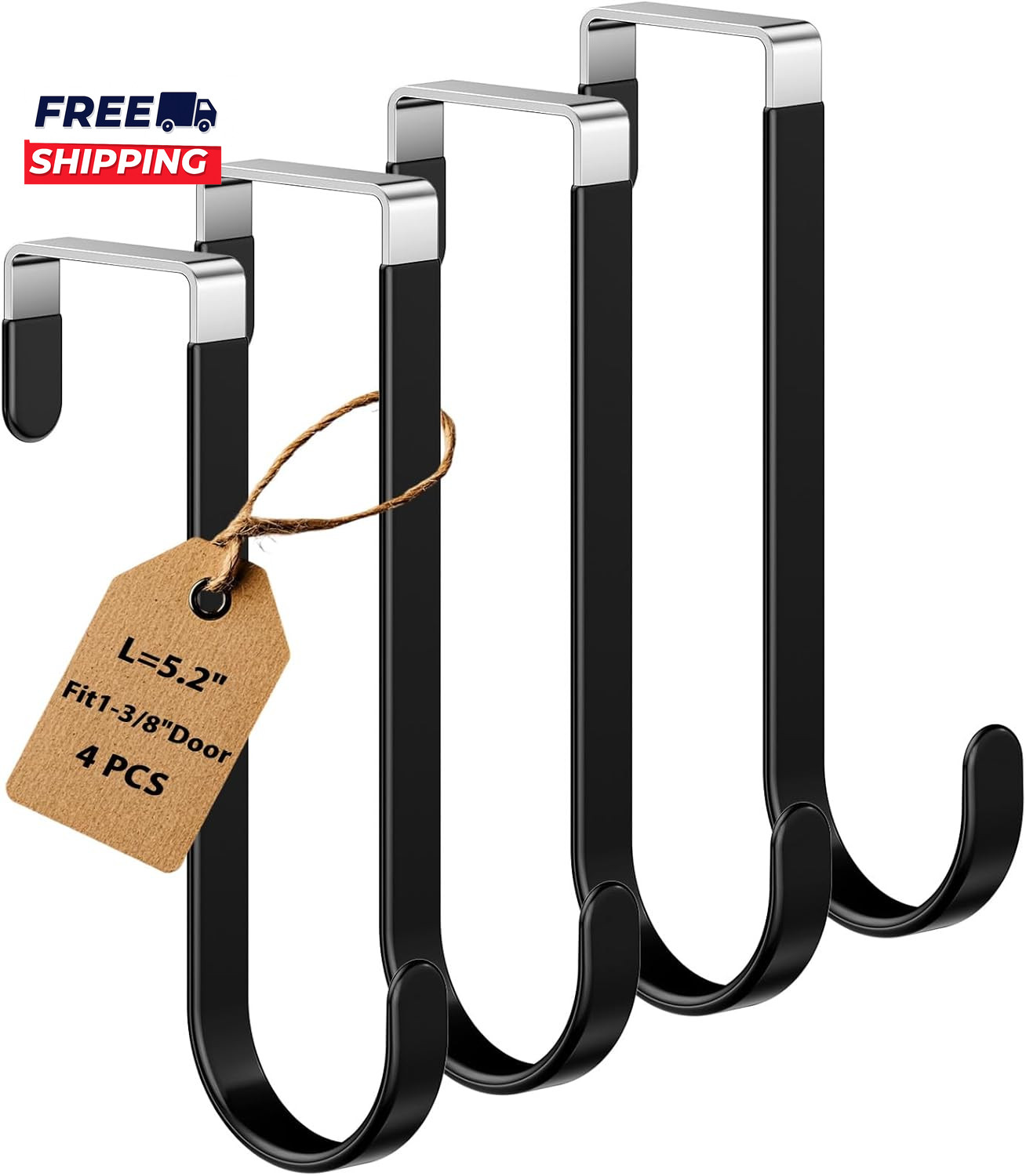 4 Pack over the Door Hooks Door Hanger Hook Towel Hooks for Hanging