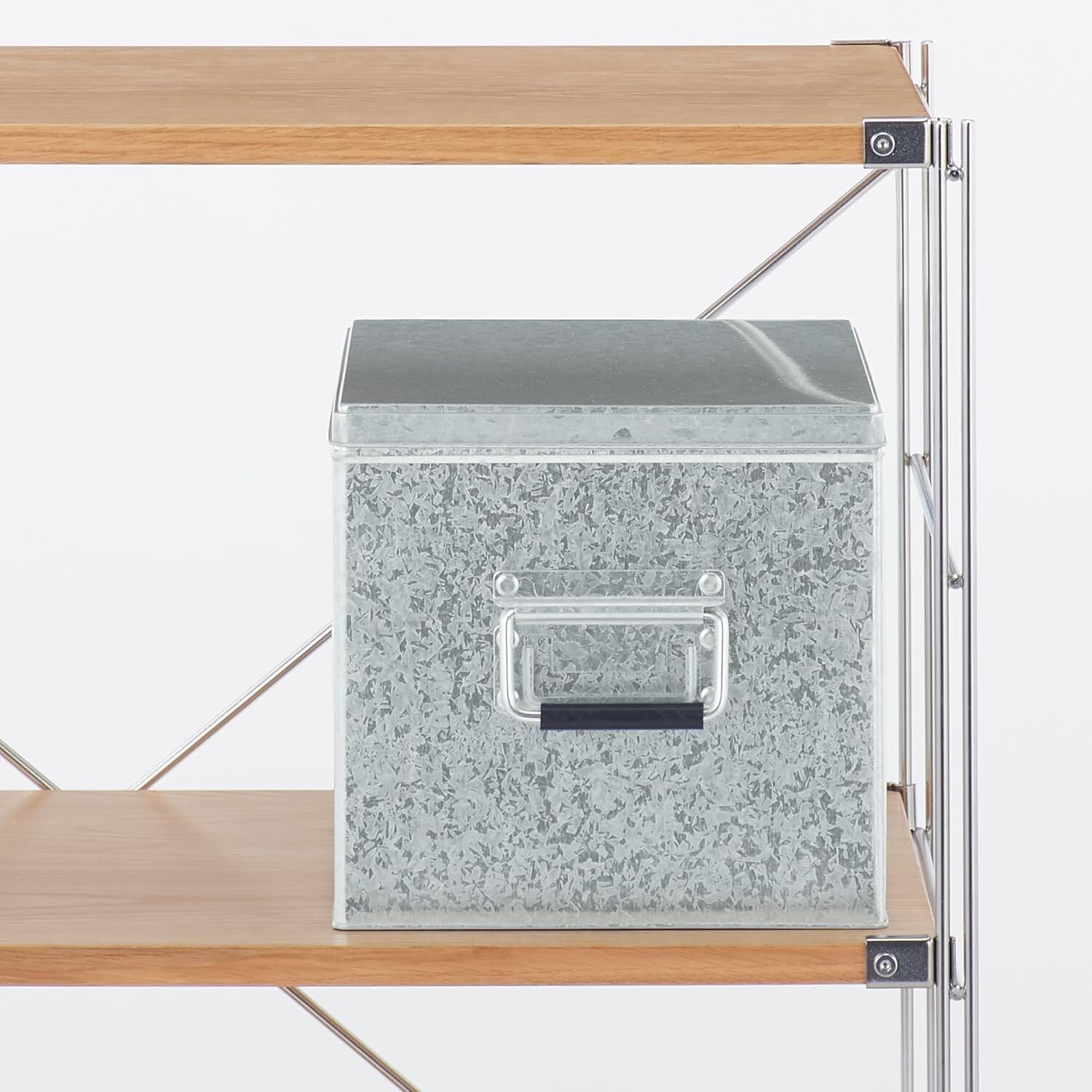 MUJI MoMA Large Galvanized Iron Box 10.2 in × 14.5 in × 9.4 in Silver Storage